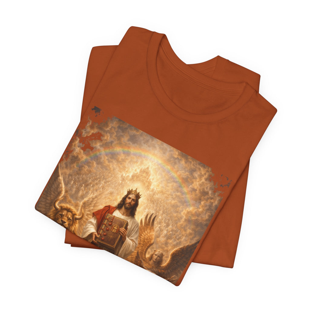 Jesus Christ The Lamb of God-Book of Judgment —  Religious T‑Shirt(Revelation 5:5-7)