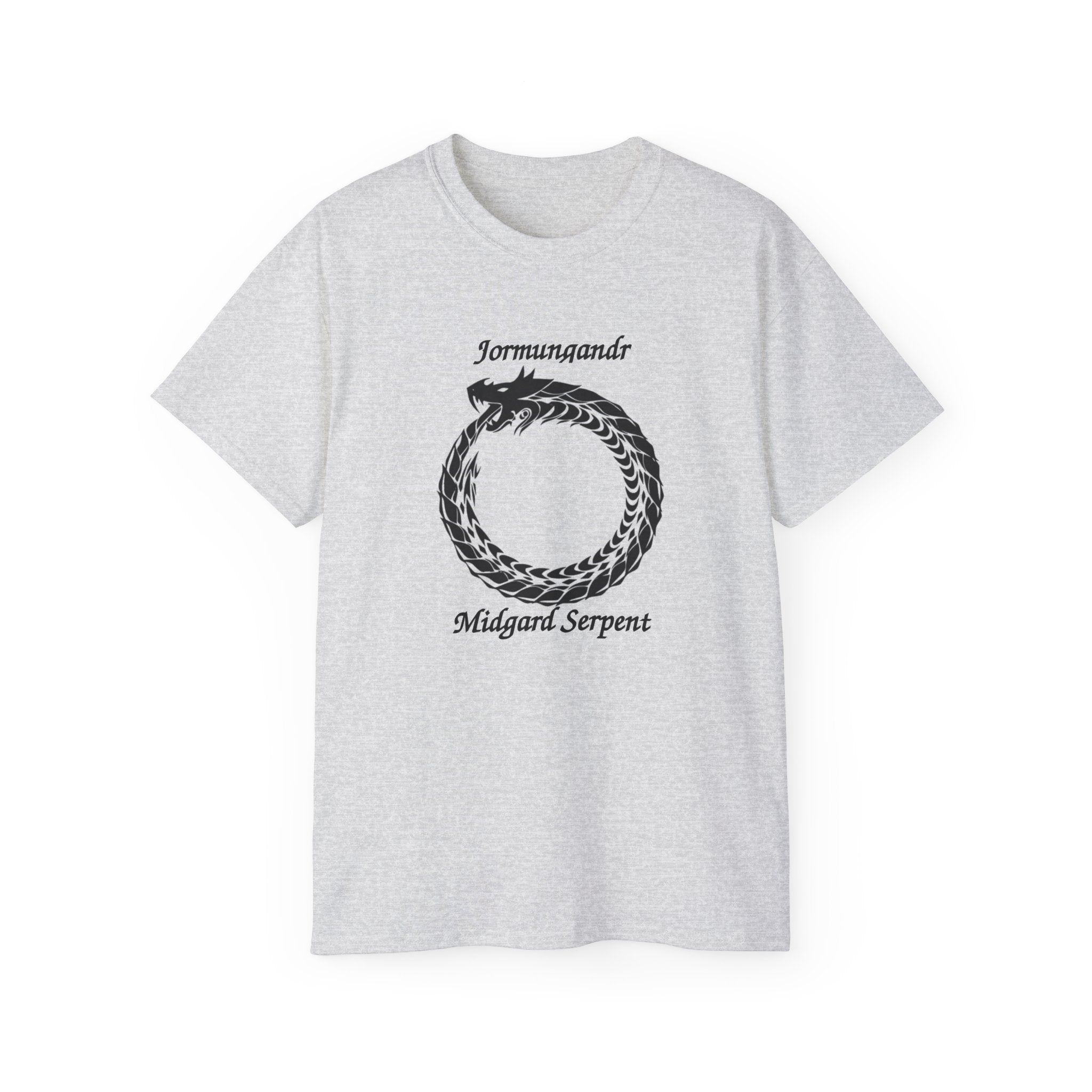 Jormungandr Midgard Serpent Cotton T-Shirt — Norse Mythology Snake Design