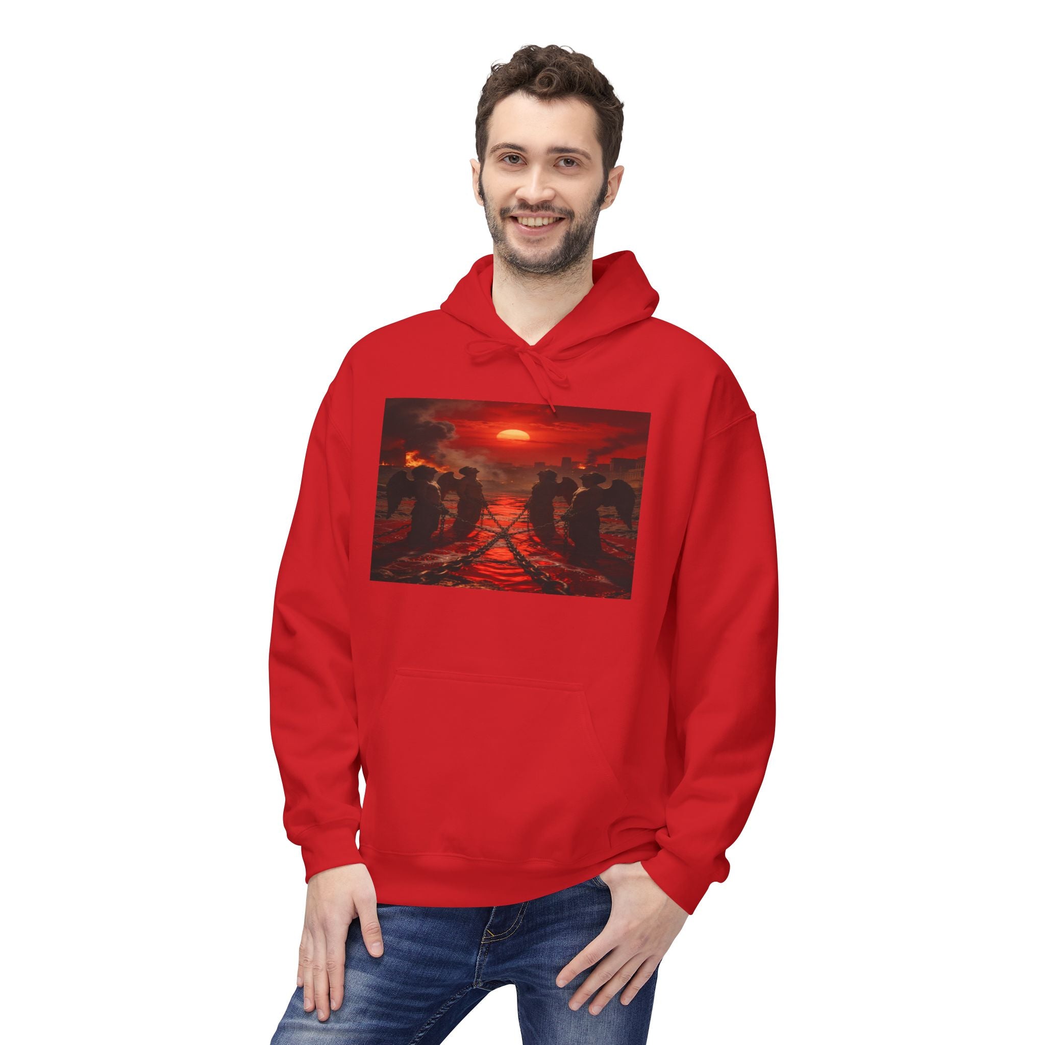 Revelation 9 reveals four fallen angels bound in the Euphrates River! Hoodie!