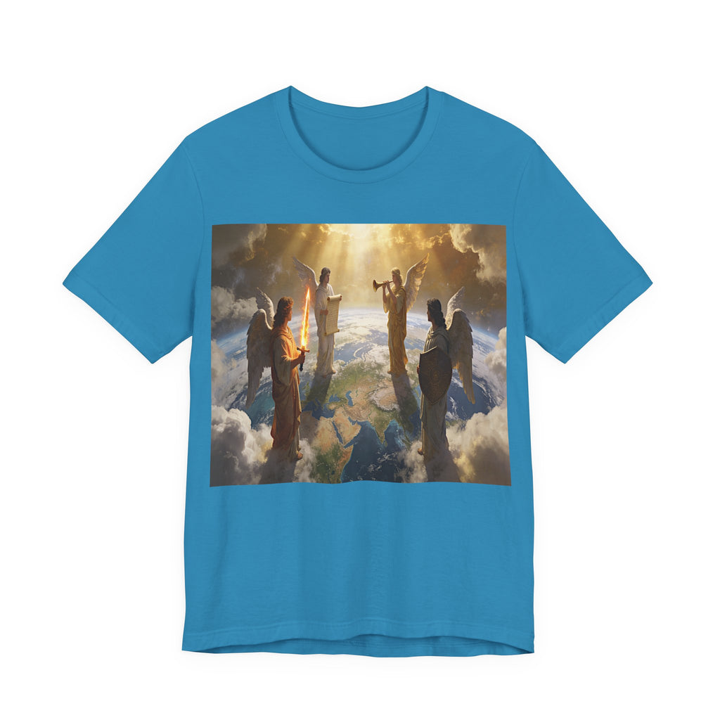Christian Angel Choir T‑Shirt – Heavenly Worship Scene Tee Revelation 7:1-3
