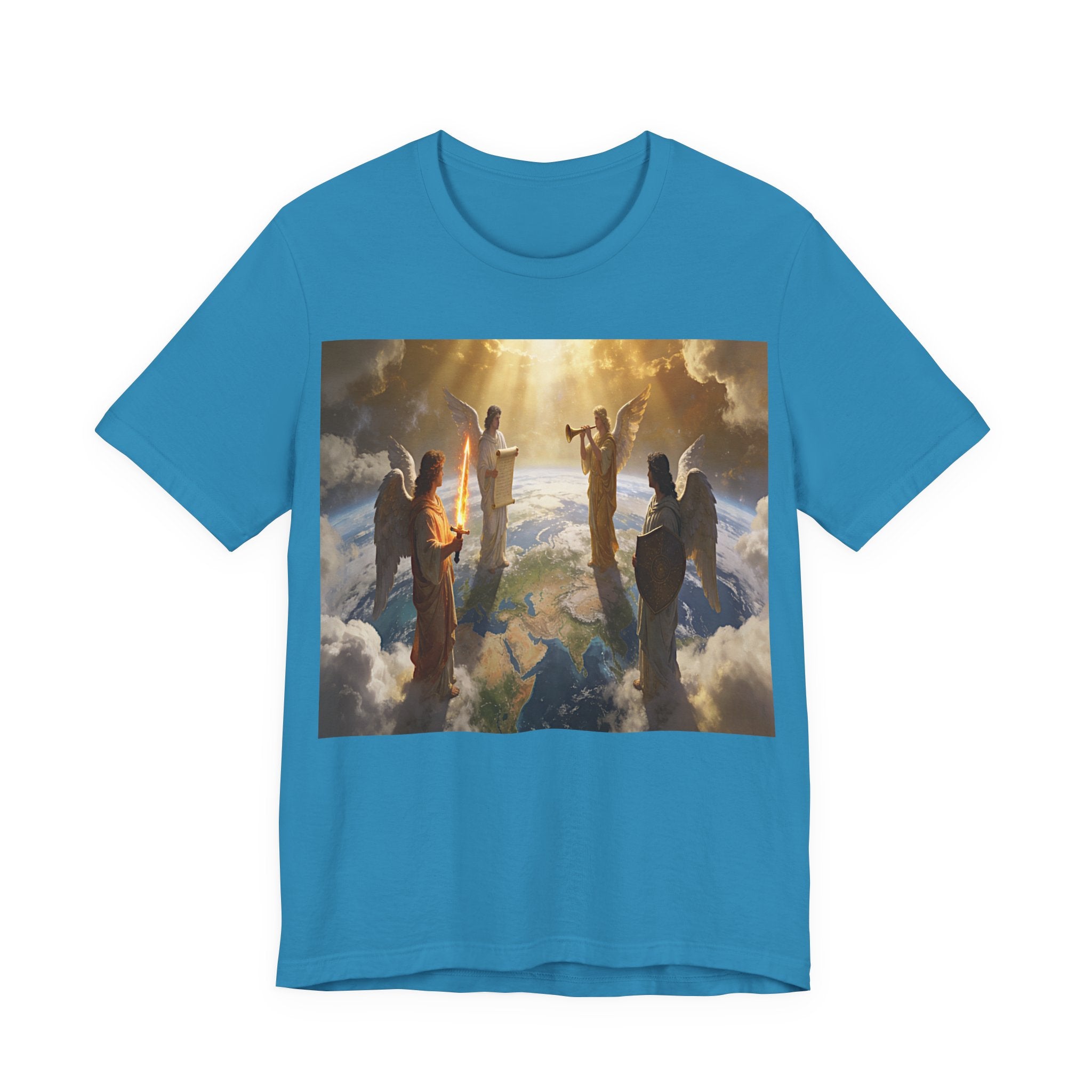 Christian Angel Choir T‑Shirt – Heavenly Worship Scene Tee Revelation 7:1-3