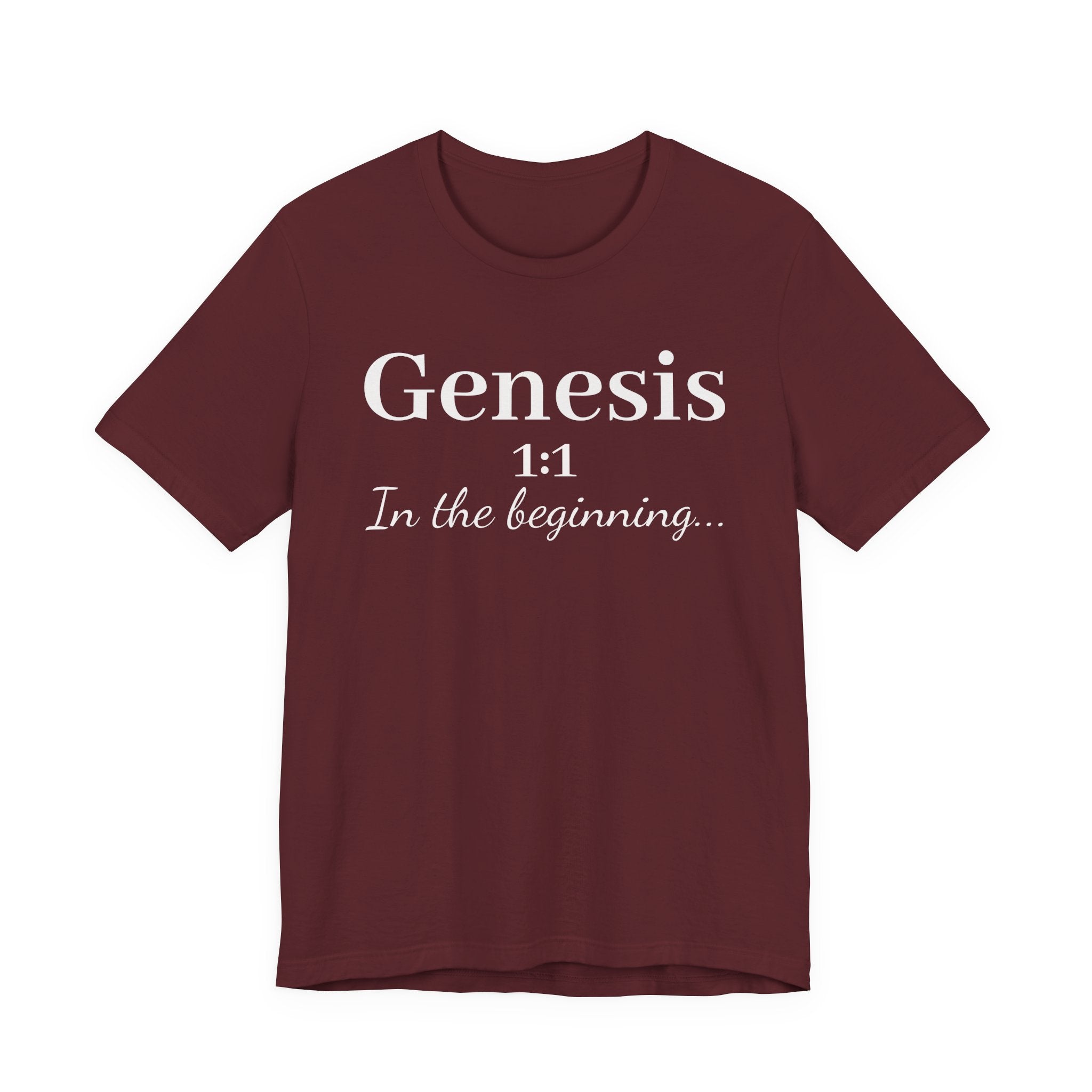 Biblical Genesis 1:1 T‑Shirt – "In the beginning..." Christian Scripture Tee