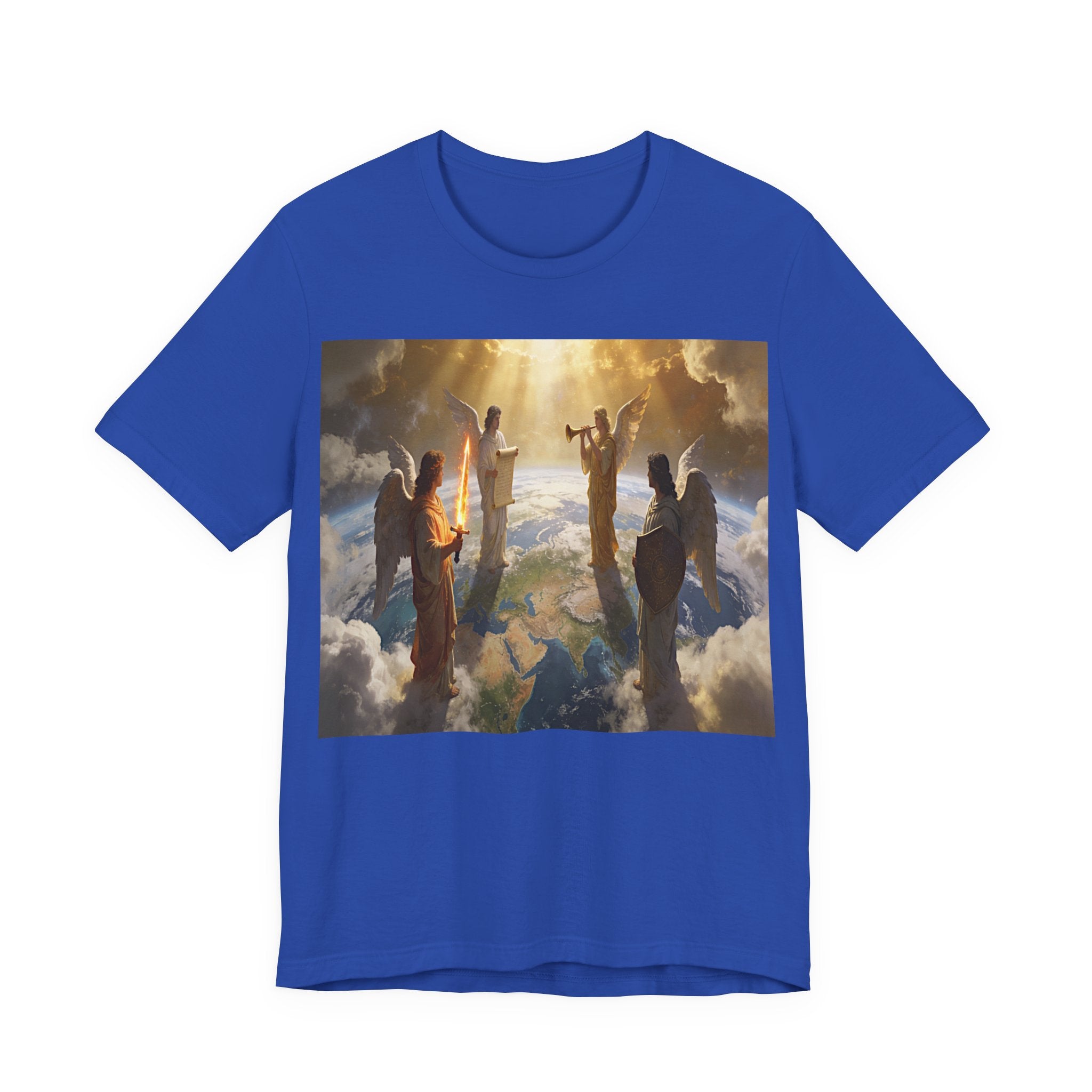 Christian Angel Choir T‑Shirt – Heavenly Worship Scene Tee Revelation 7:1-3