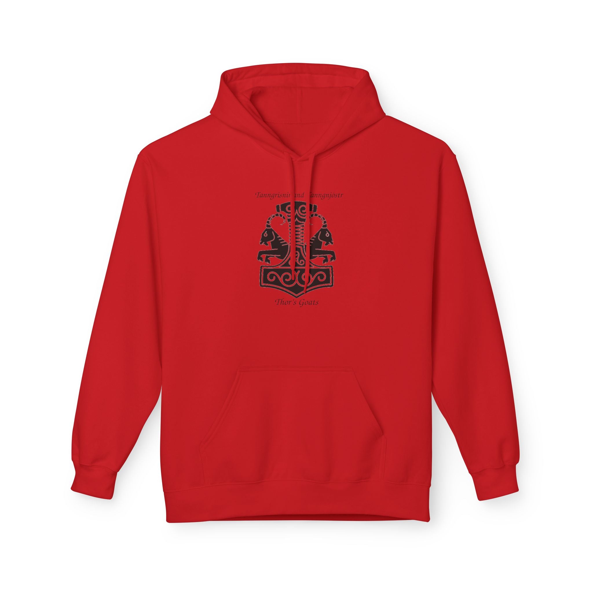 Tanngrisnir and Tanngnjóstr Thors Goats-Viking Shield Rune Hoodie — Norse Crest Graphic Pullover
