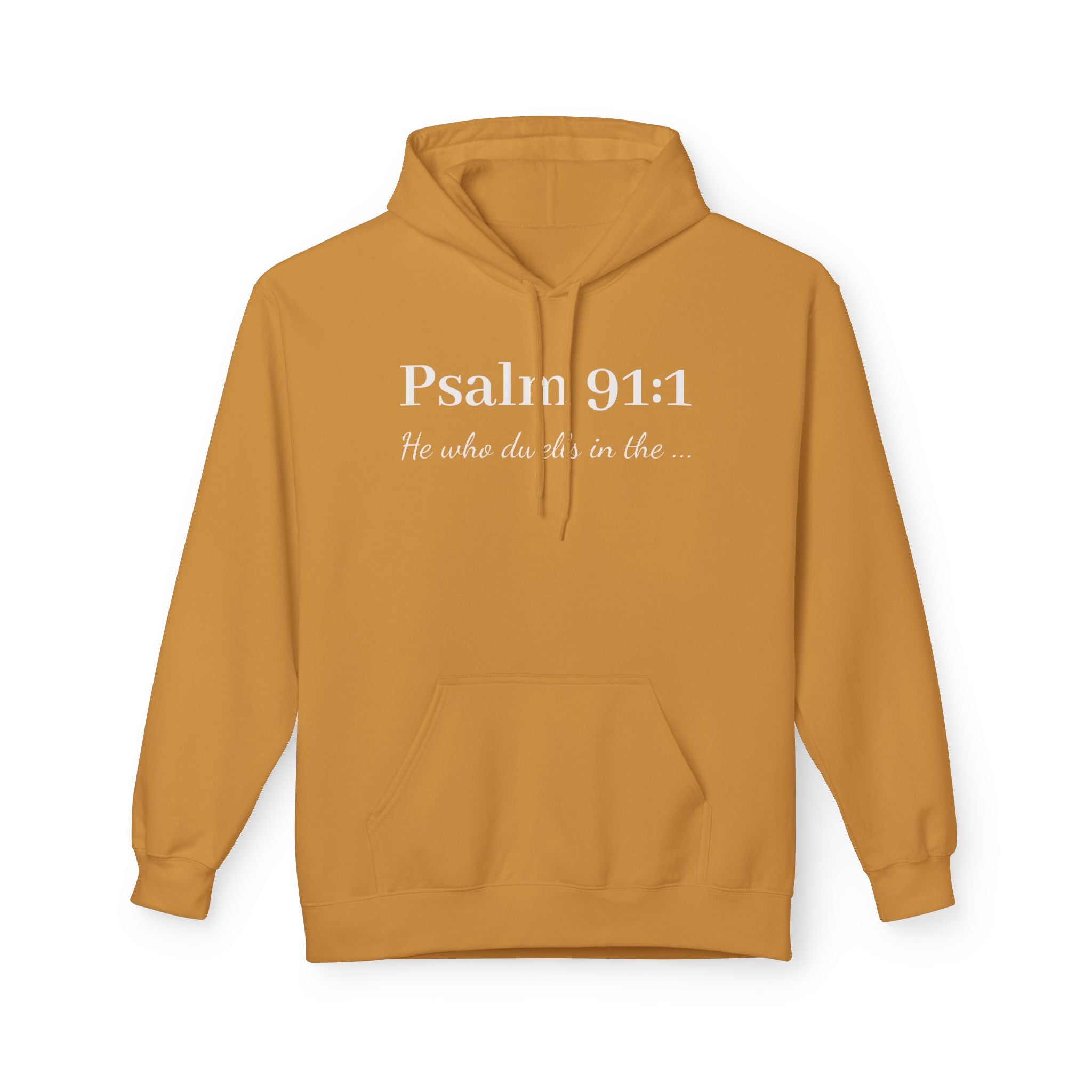 Psalm 91:1 Hoodie — He Who Dwells Christian Scripture Pullover