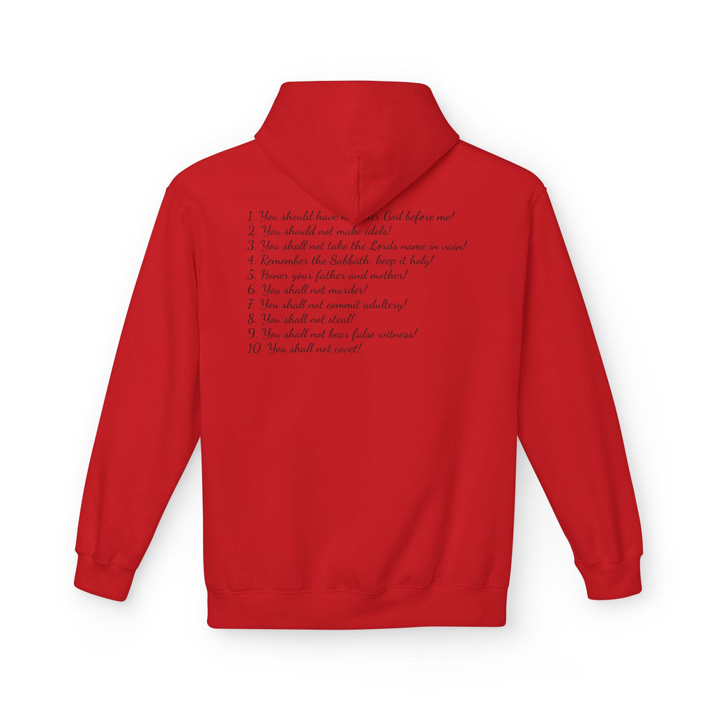 "The 10 Commandments" Script List Back Print Christian Faith Pullover