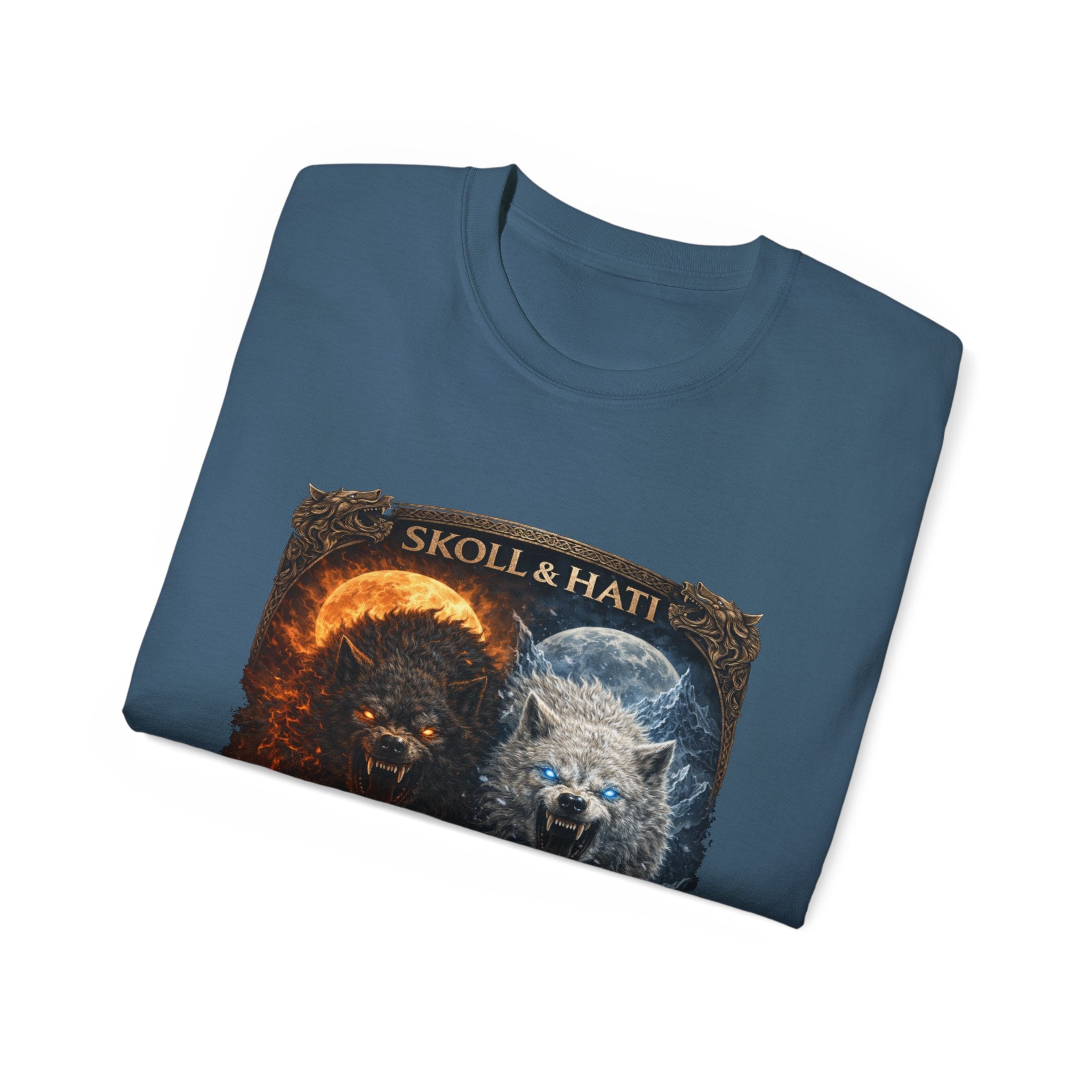 Skoll and Hati – The Wolves of the Sun and Moon Cotton T-Shirt