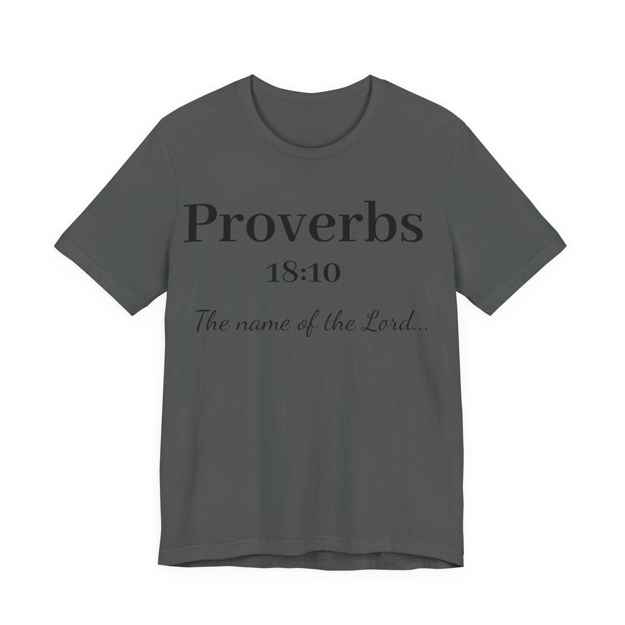Proverbs 18:10 T-Shirt — "The Name of the Lord" Christian Faith Tee