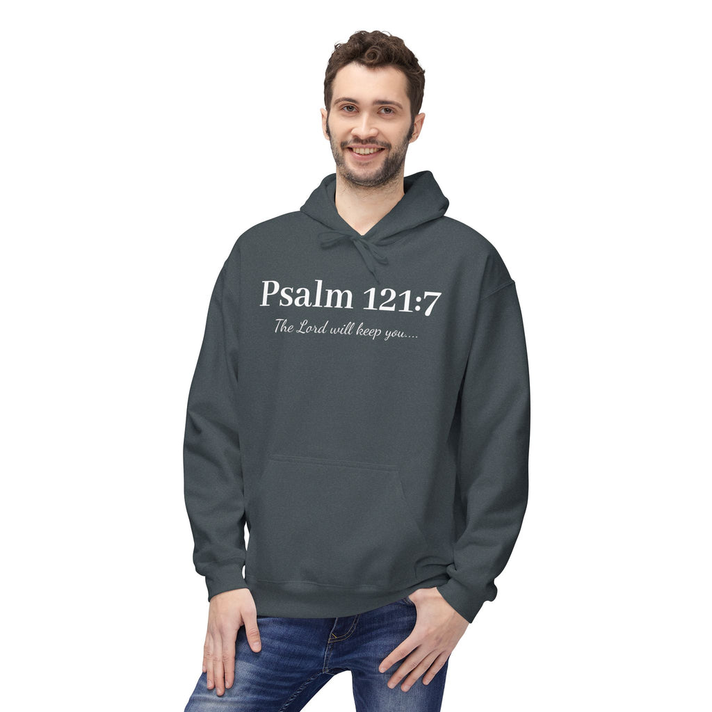 Psalm 121:7-8 The Lord will keep you from all harmHoodie — Midweight Unisex Pullover