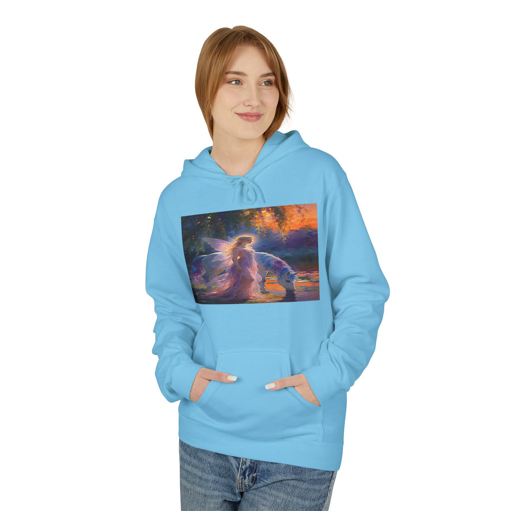 Unicorn Fairy Cotton Hoodie — Cosmic Cat Art Pullover