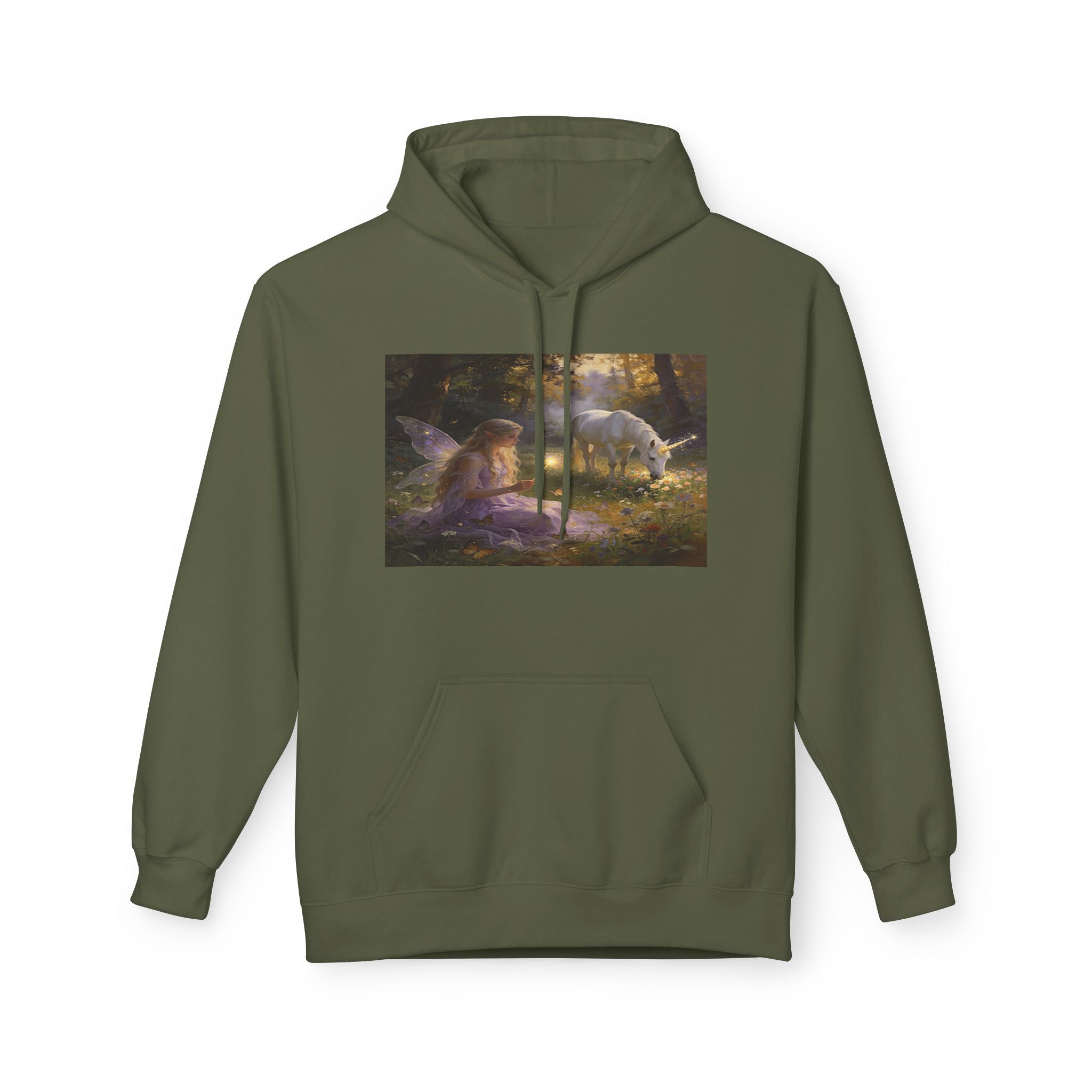 Mystical Unicorn Forest Hoodie — Ethereal Fantasy Art Pullover