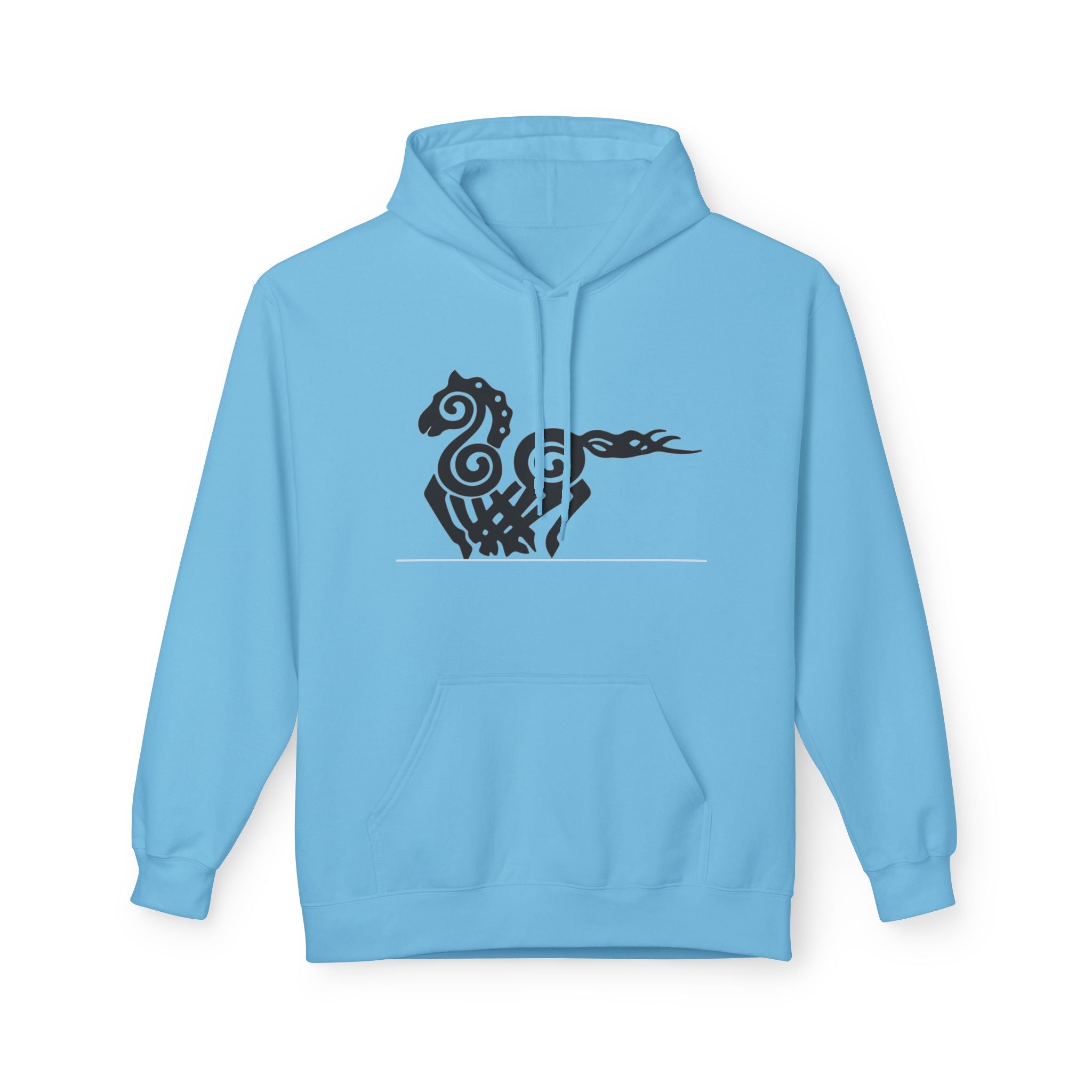 Viking Horse Tribal Hoodie — Nordic Norse Rune Stallion Design