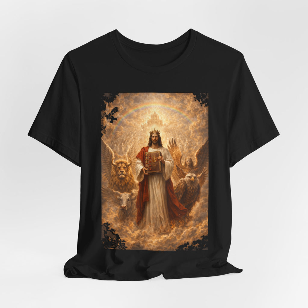 Jesus Christ The Lamb of God-Book of Judgment —  Religious T‑Shirt(Revelation 5:5-7)