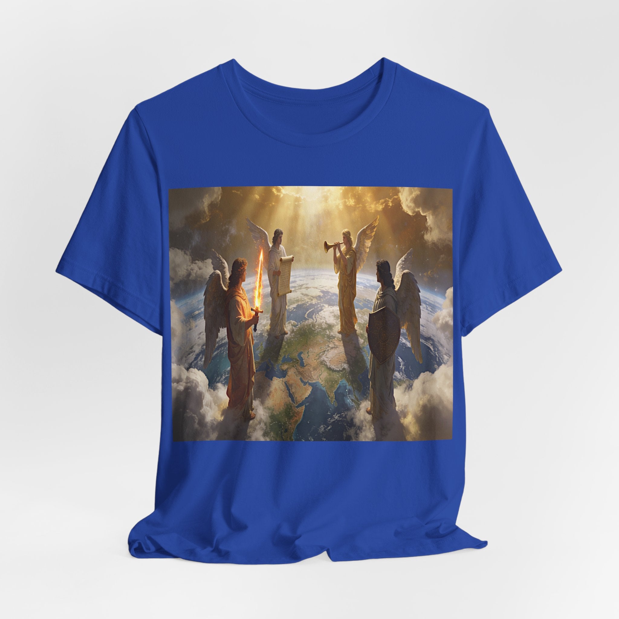 Christian Angel Choir T‑Shirt – Heavenly Worship Scene Tee Revelation 7:1-3