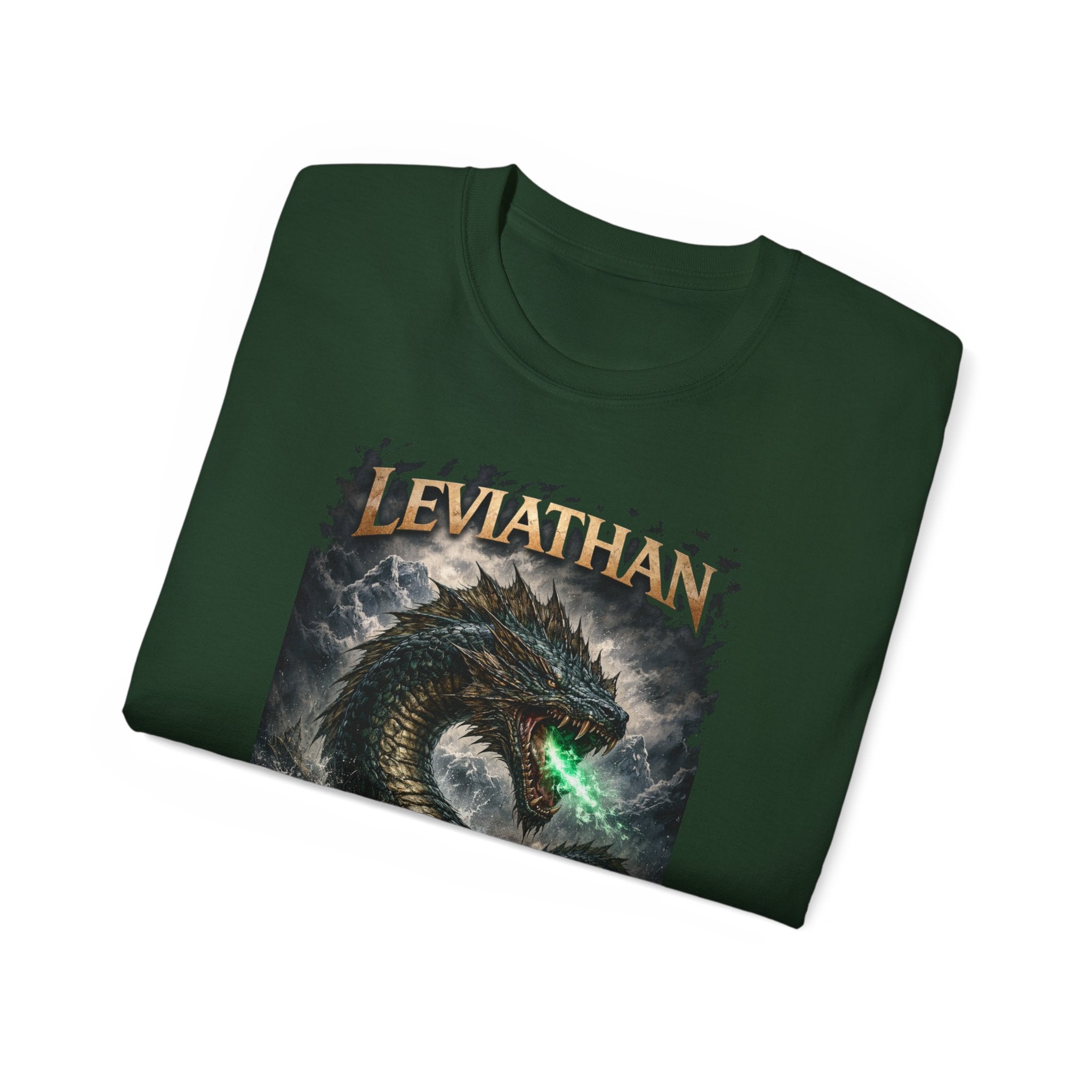 Leviathan Sea Monster Graphic Cotton Tee — Mythical Dragon Ocean T-Shirt