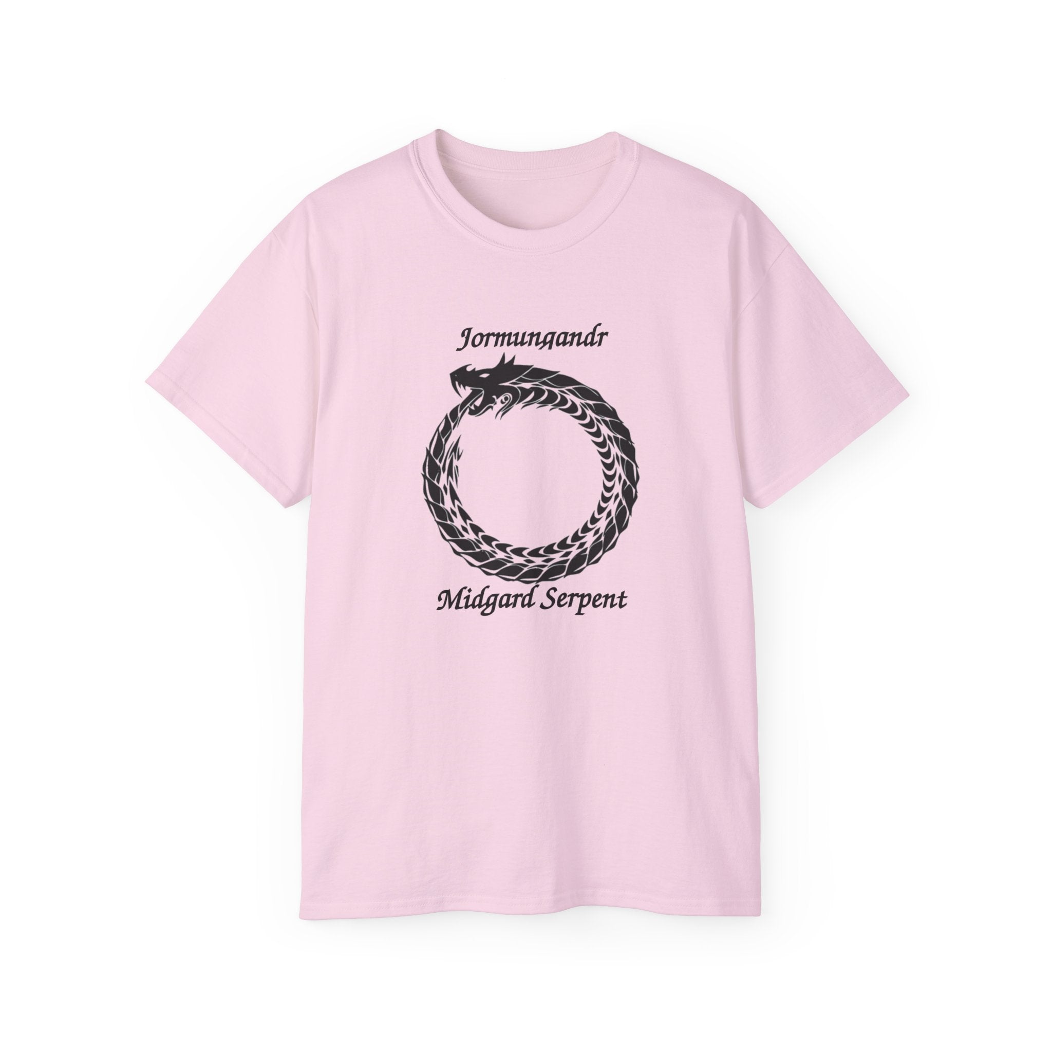 Jormungandr Midgard Serpent Cotton T-Shirt — Norse Mythology Snake Design