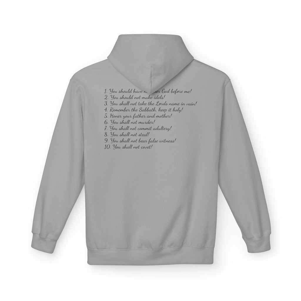 "The 10 Commandments" Script List Back Print Christian Faith Pullover
