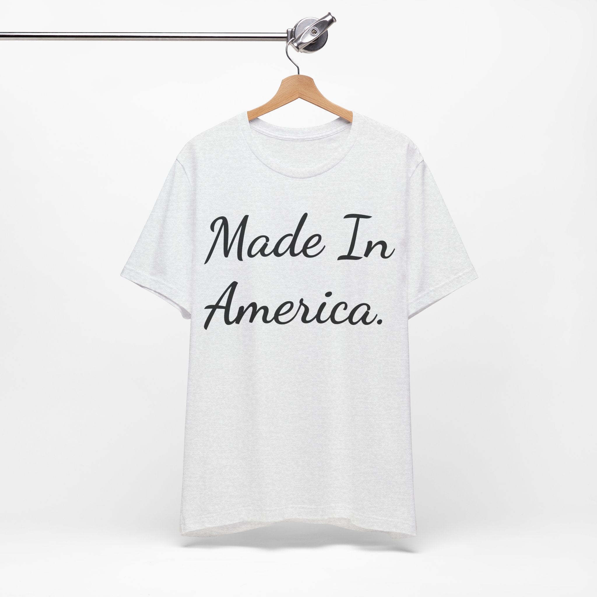 Made In America T-Shirt — Patriotic Script Tee for 4th of July & Everyday Wear
