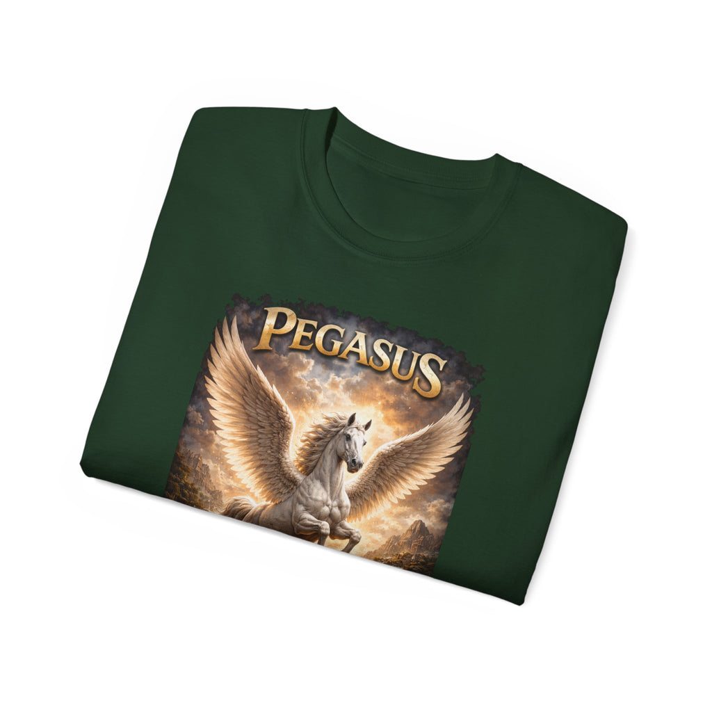 Pegasus Flying Horse Cotton T‑Shirt — Mythical Winged Unicorn Tee