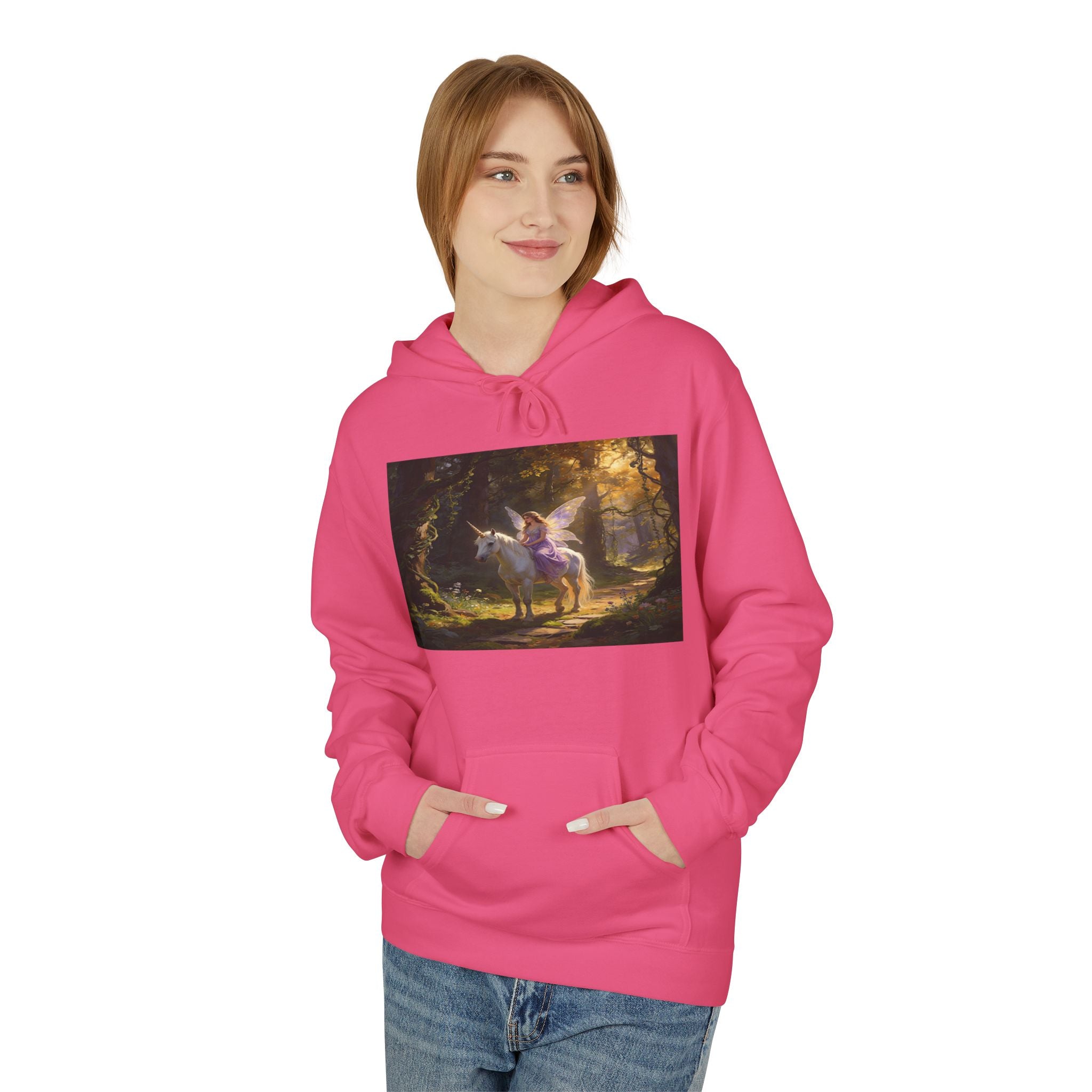 Unocron Forest Pathway Hoodie — Mystical Woodland Sunset Sweatshirt