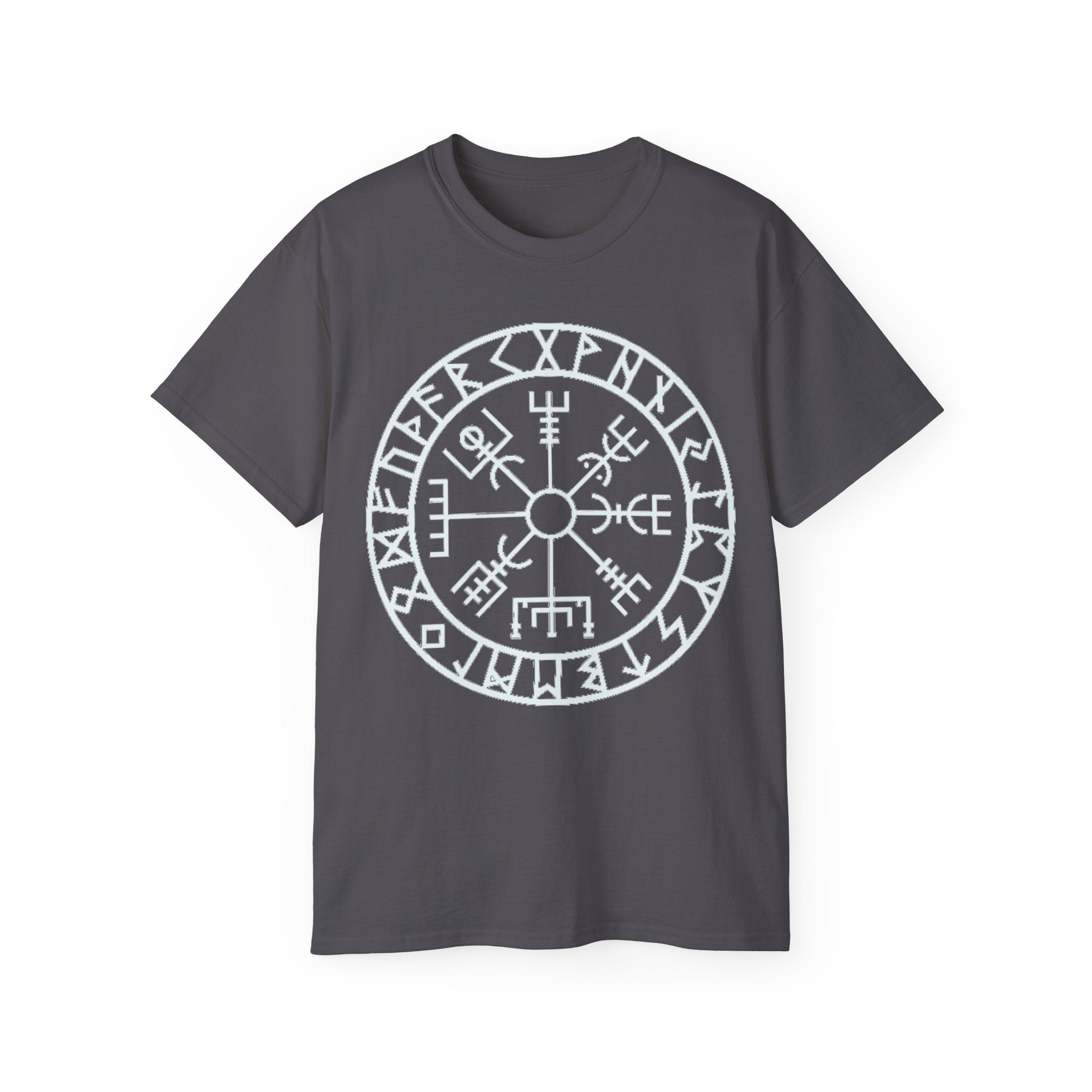 Vegvisir Viking Compass Cotton T-Shirt — Norse Rune Protection Tee