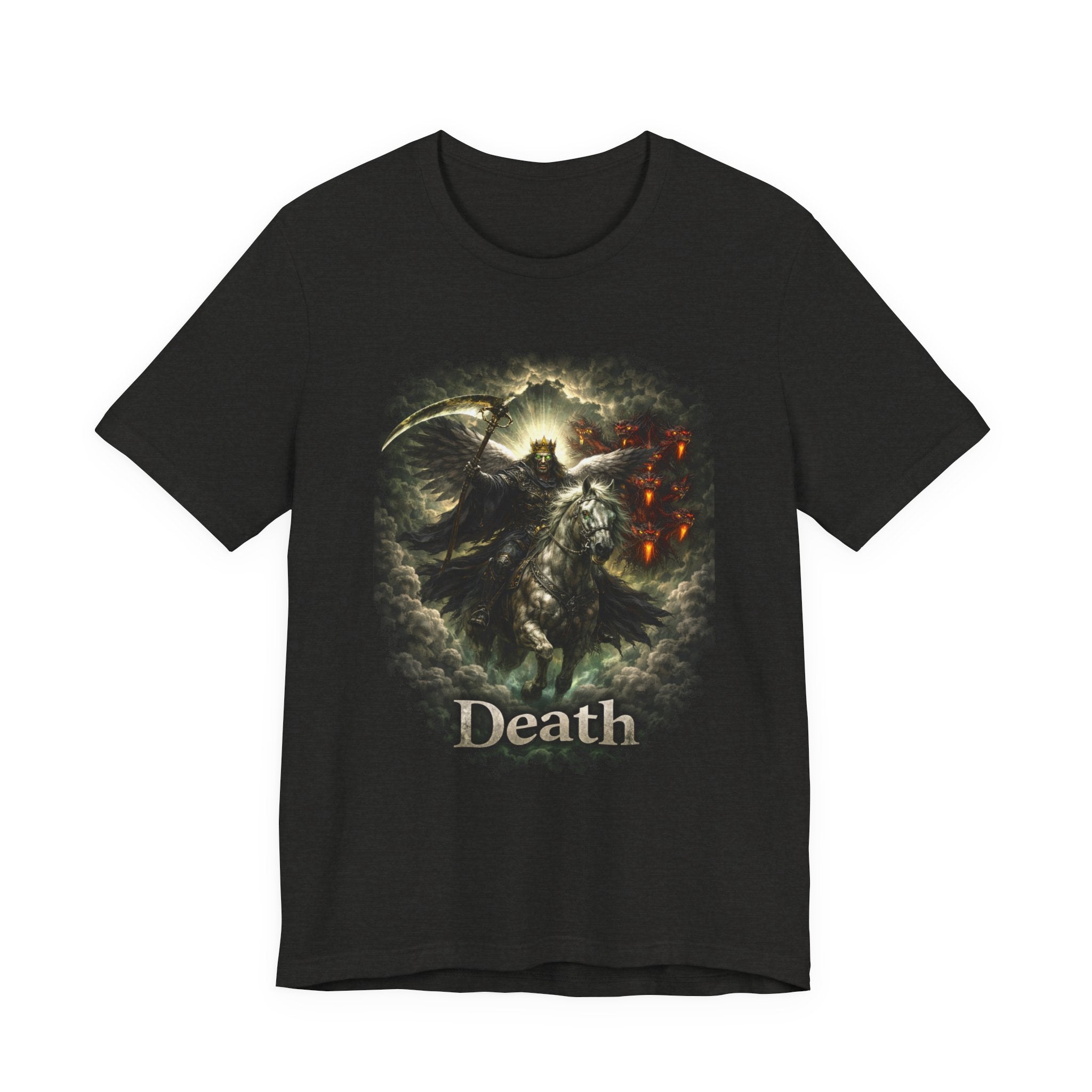 The black horse from Revelation 6:5-6 Angle of Death- Graphic Tee