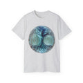 Tree of Life Cotton T-Shirt — Mystical Blue Celtic Circle Design