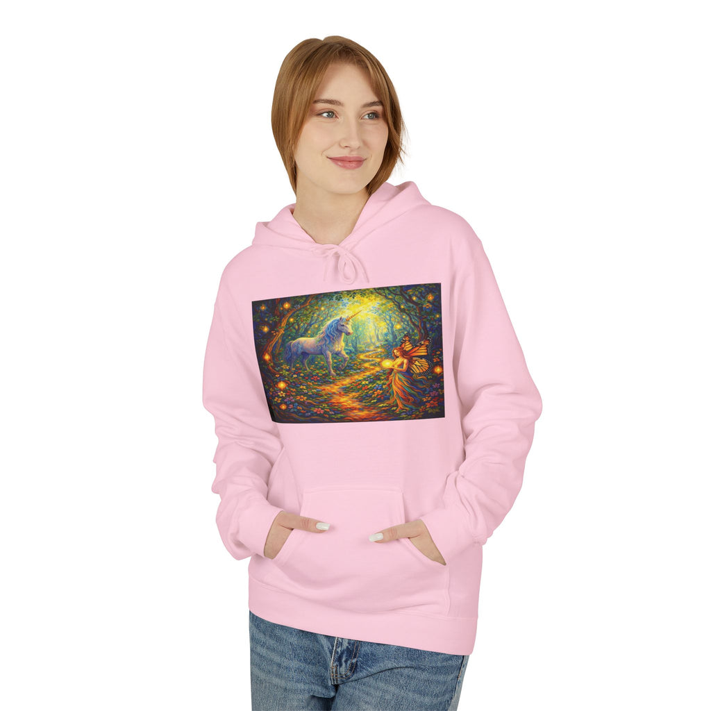 Unicorn Fairy cotton Hoodie — Surreal Planet & Stars Art Pullover