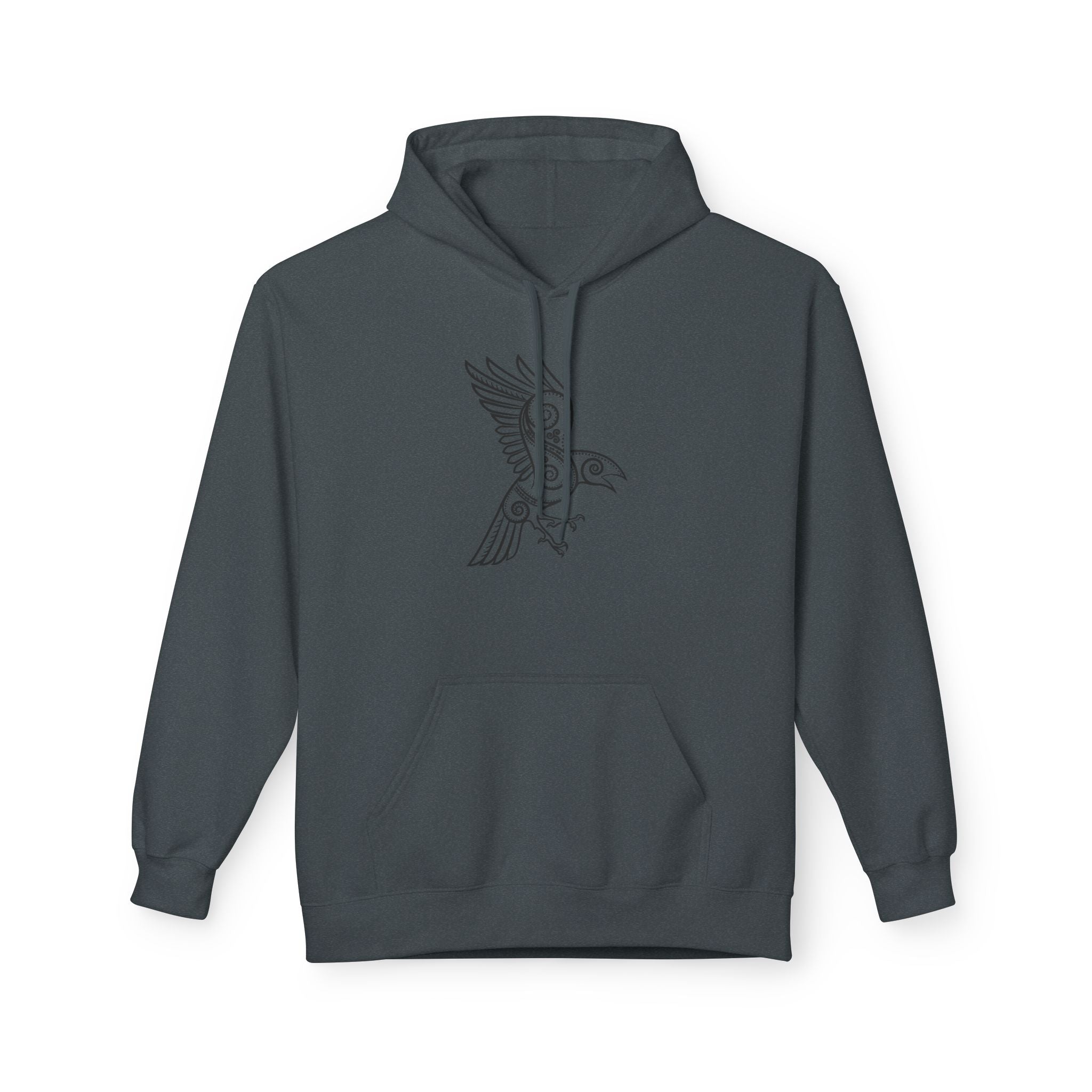 The Raven – Odin’s Messengers-Hoodie — Bird Outline Graphic Pullover