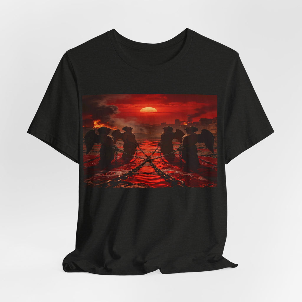 Angles Revelation 9 reveals four fallen angels bound in the Euphrates RiverShort Sleeve Tee
