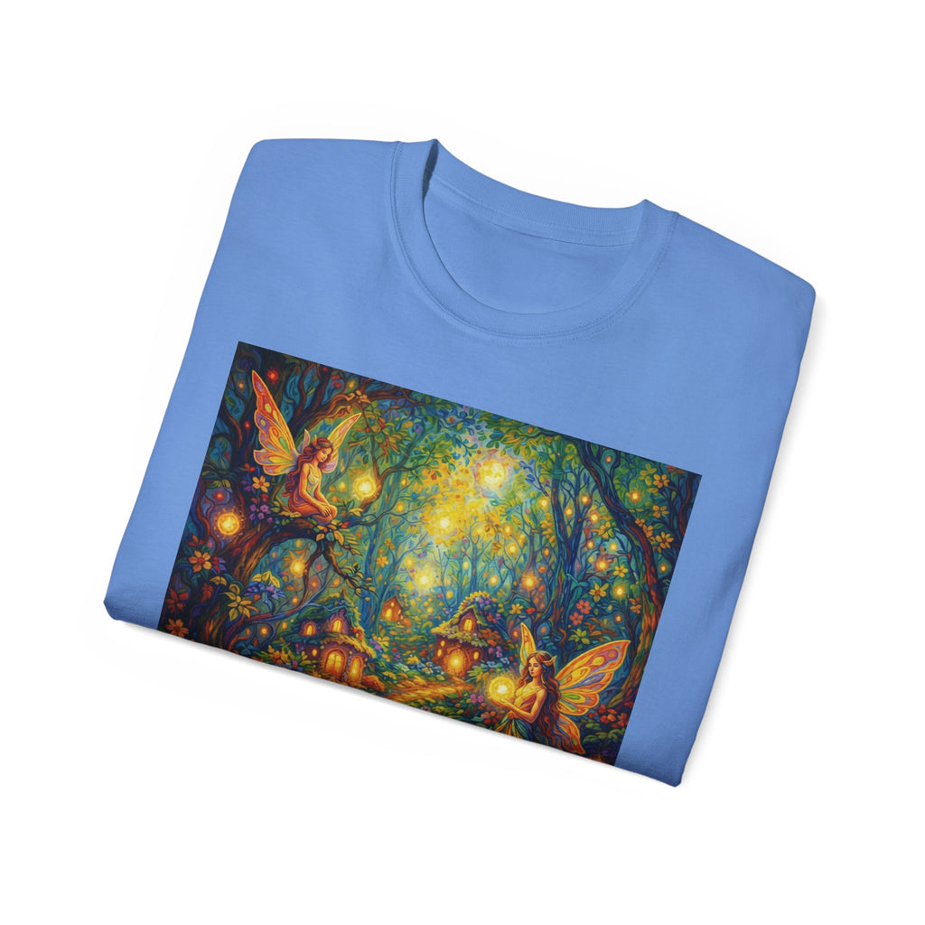 Fairy Forest Cotton T-Shirt — Enchanted Night Path Magic Tee