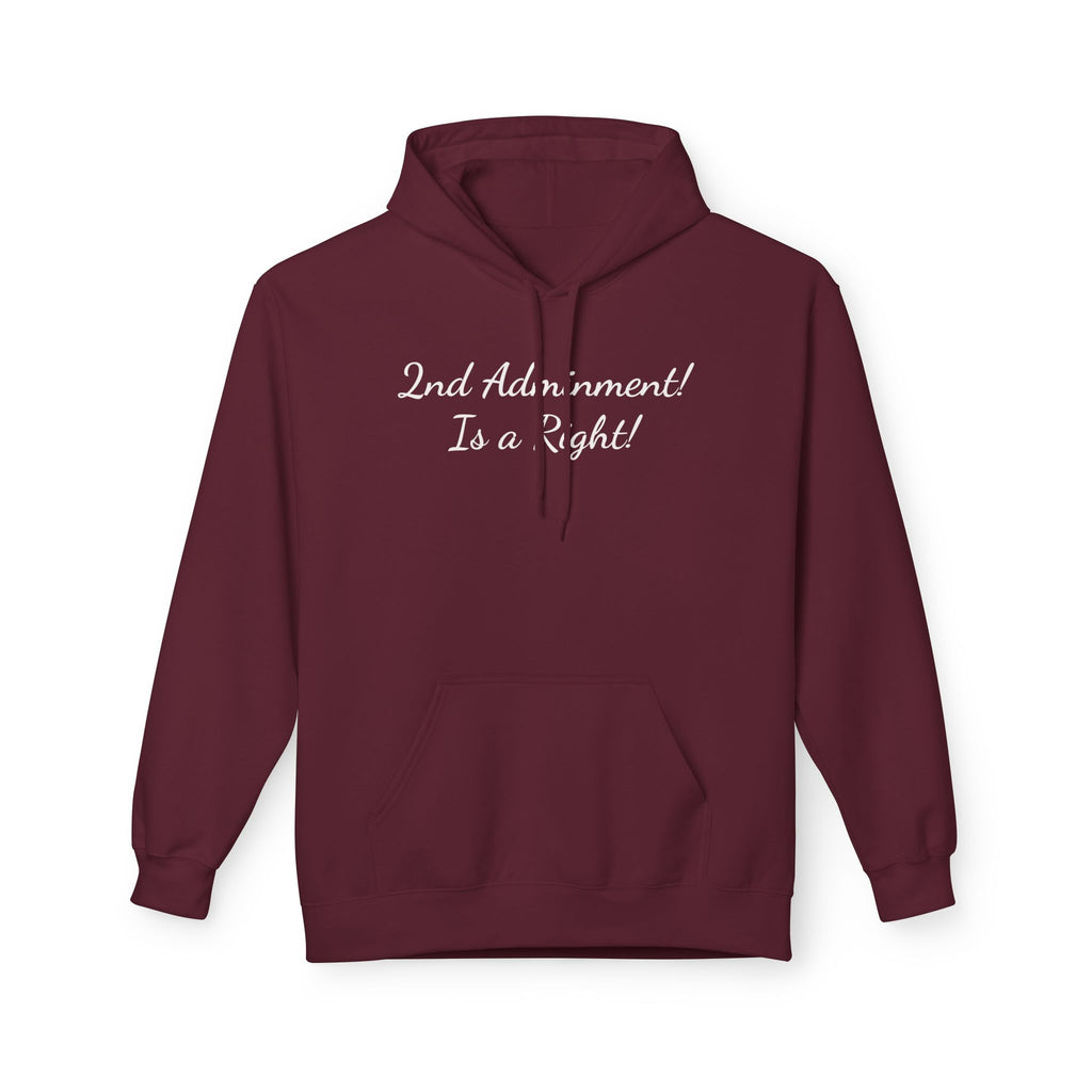 2nd Amendment Hoodie – "2nd Amendment! Is a Right!" Brown Fleece Pullover