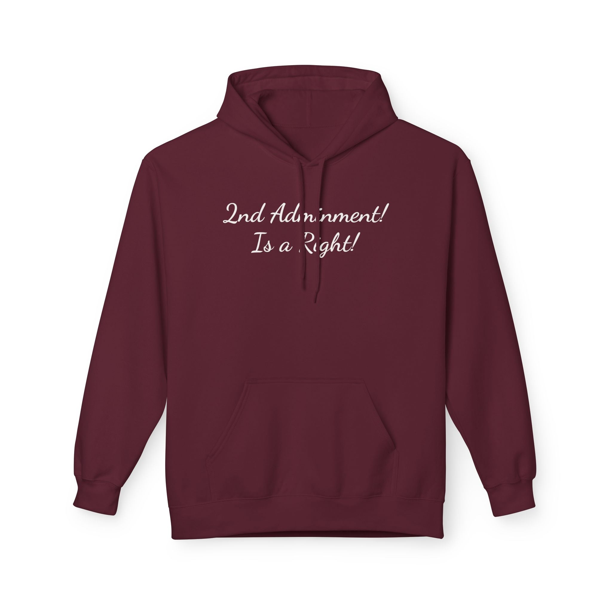 2nd Amendment Hoodie – "2nd Amendment! Is a Right!" Brown Fleece Pullover
