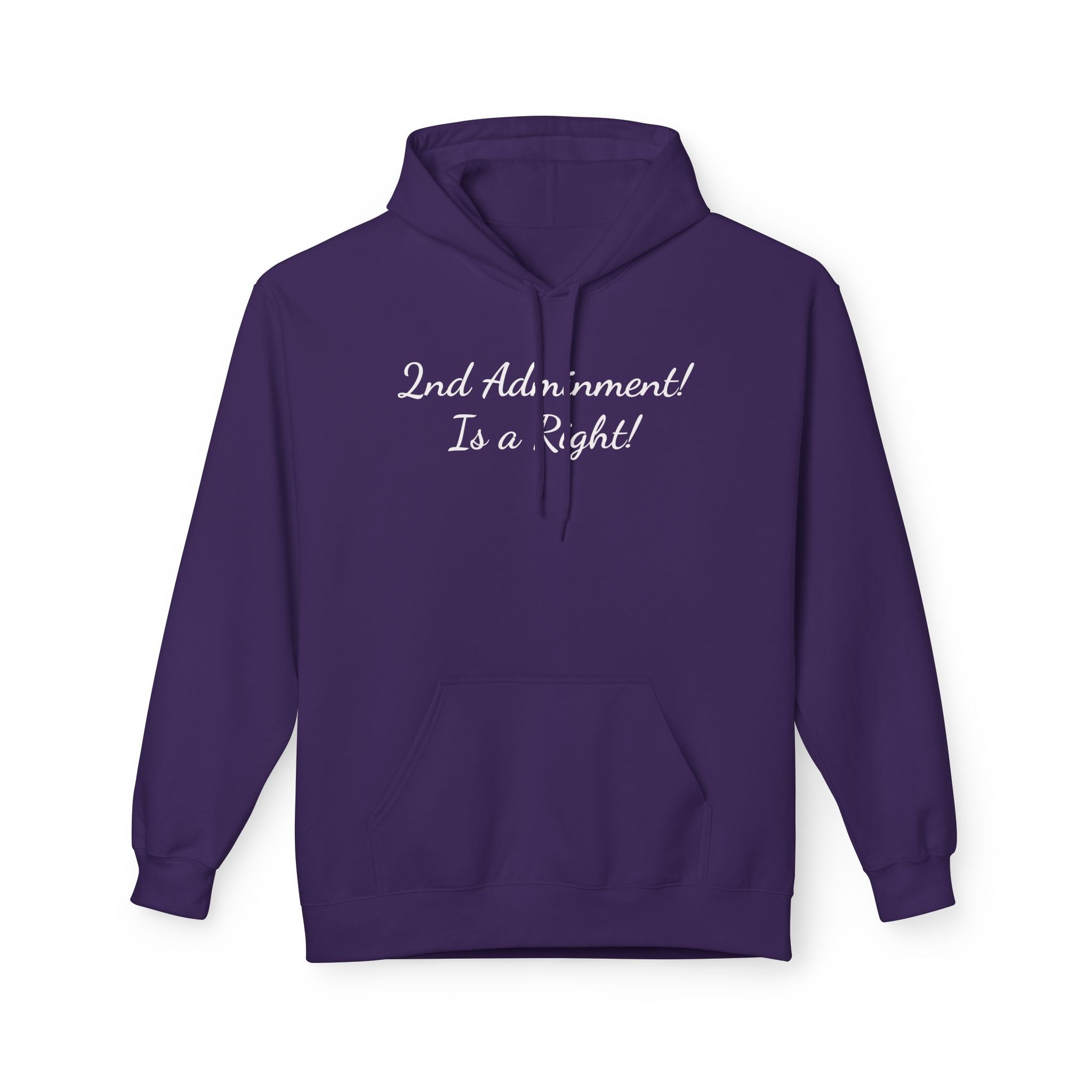 2nd Amendment Hoodie – "2nd Amendment! Is a Right!" Brown Fleece Pullover