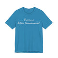 Pronouns Before Commonsense Tee — LGBTQ+ Pronoun Awareness Shirt