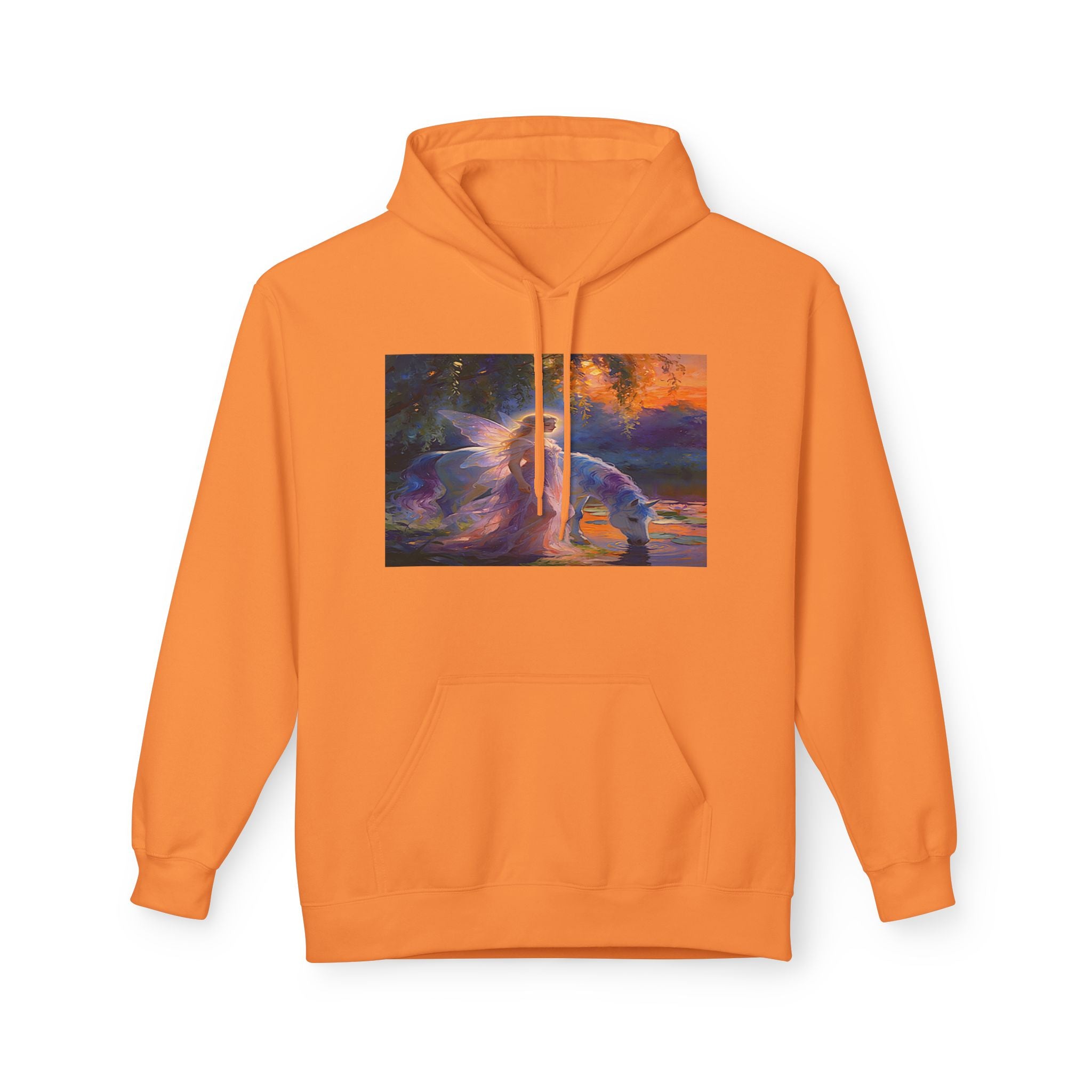 Unicorn Fairy Cotton Hoodie — Cosmic Cat Art Pullover