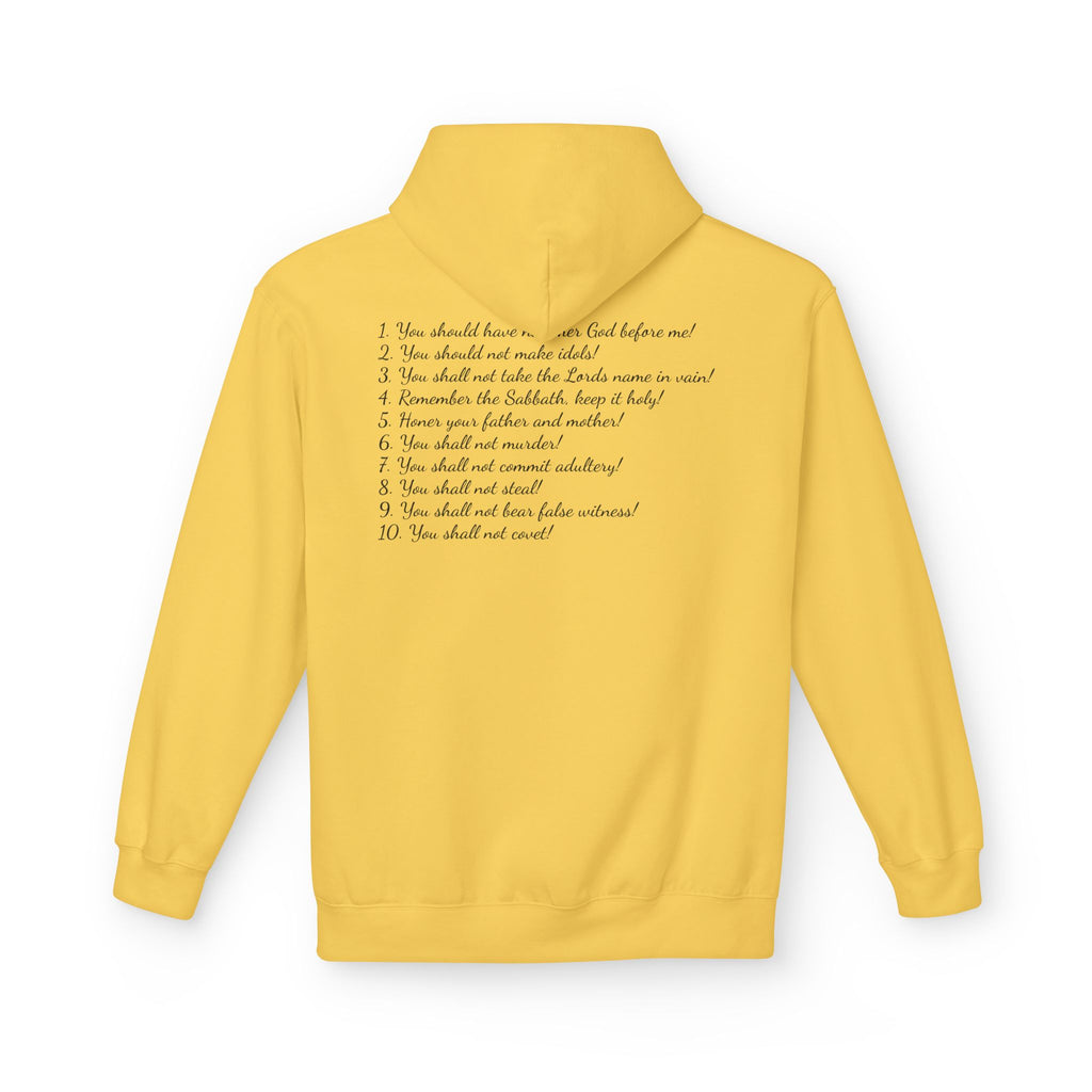 "The 10 Commandments" Script List Back Print Christian Faith Pullover