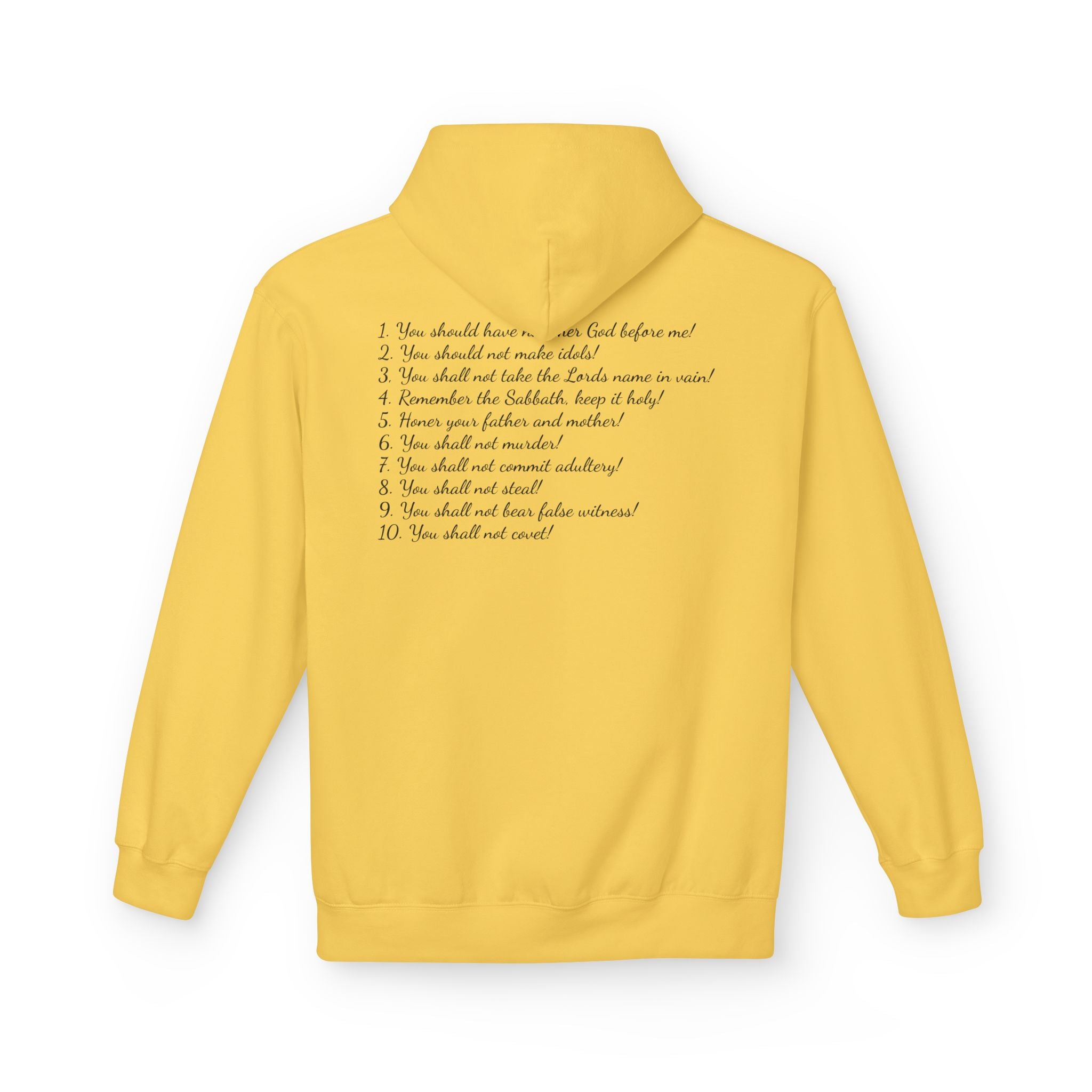 "The 10 Commandments" Script List Back Print Christian Faith Pullover