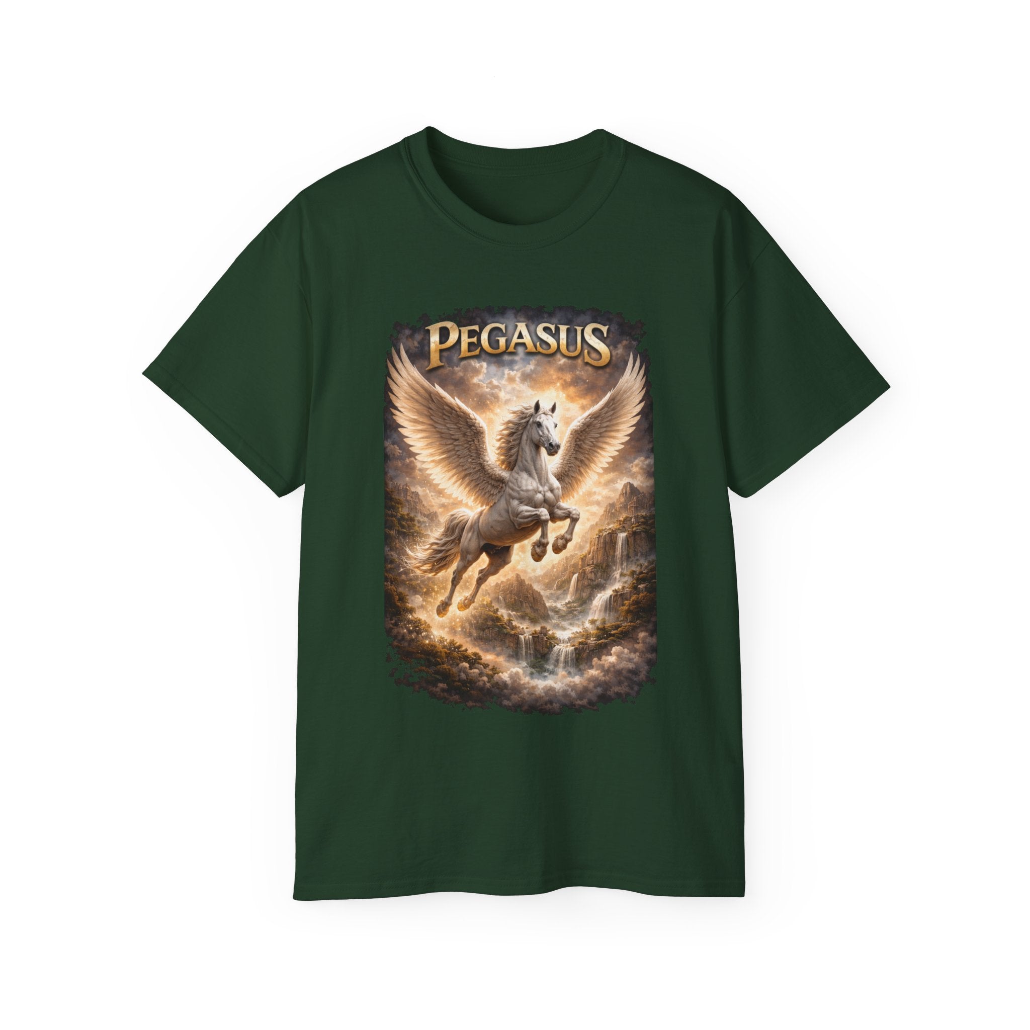 Pegasus Flying Horse Cotton T‑Shirt — Mythical Winged Unicorn Tee