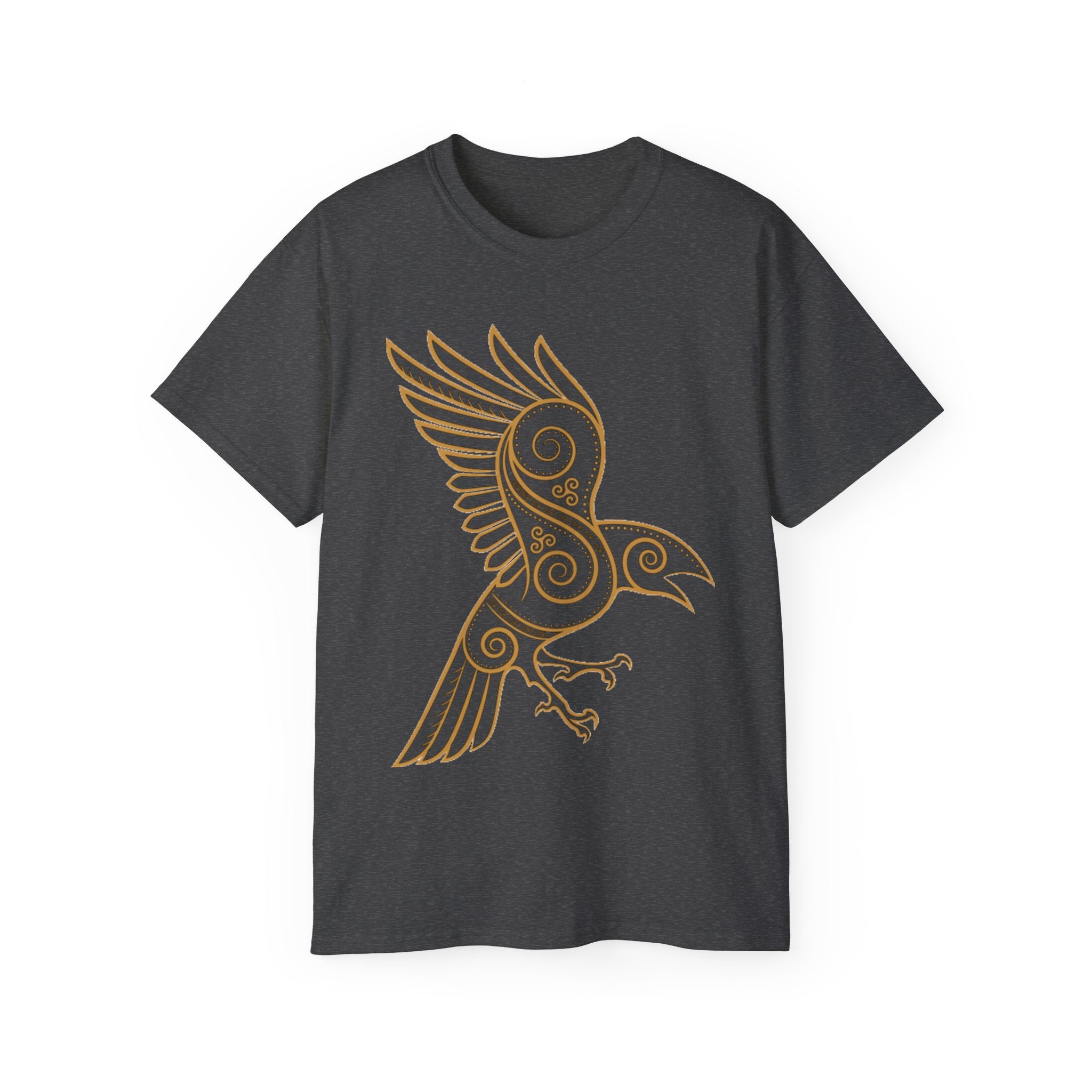 Celtic Raven Graphic Cotton Tee — Viking symbol of knowledge, wisdom, and foresight.