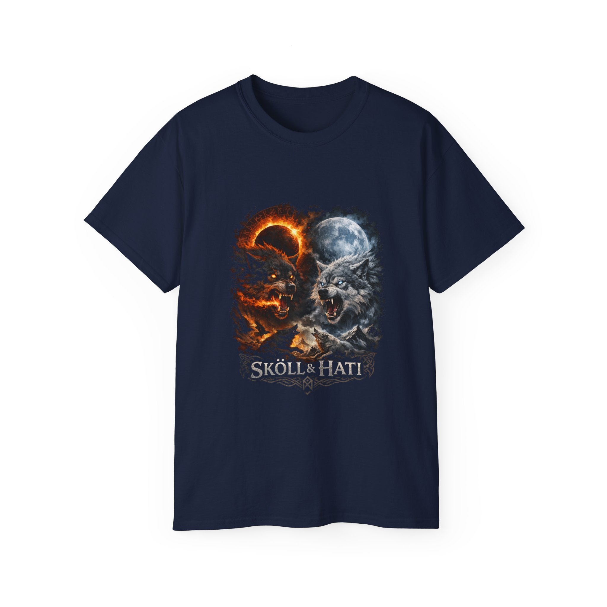 Skoll and Hati – The Wolves of the Sun and Moon Cotton T-Shirt