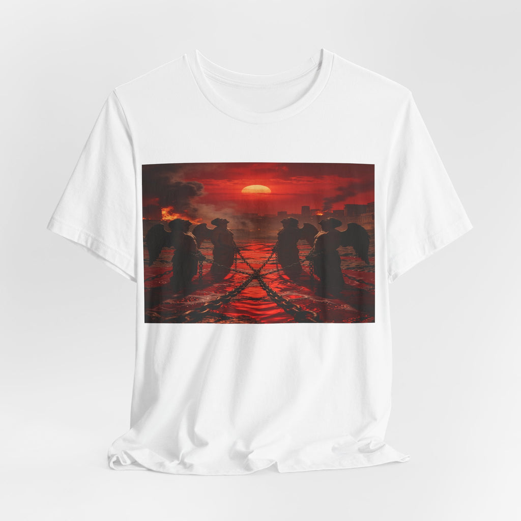 Angles Revelation 9 reveals four fallen angels bound in the Euphrates RiverShort Sleeve Tee