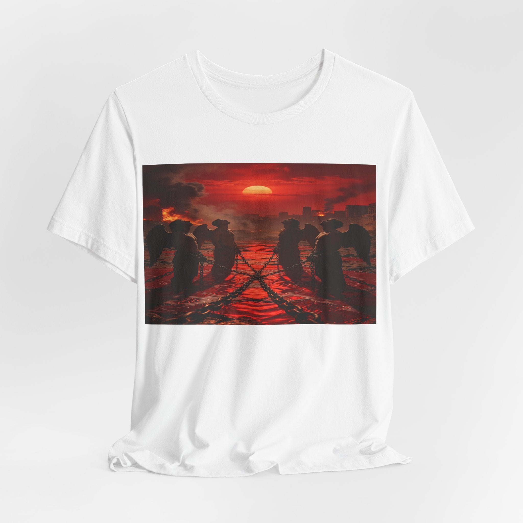 Angles Revelation 9 reveals four fallen angels bound in the Euphrates RiverShort Sleeve Tee