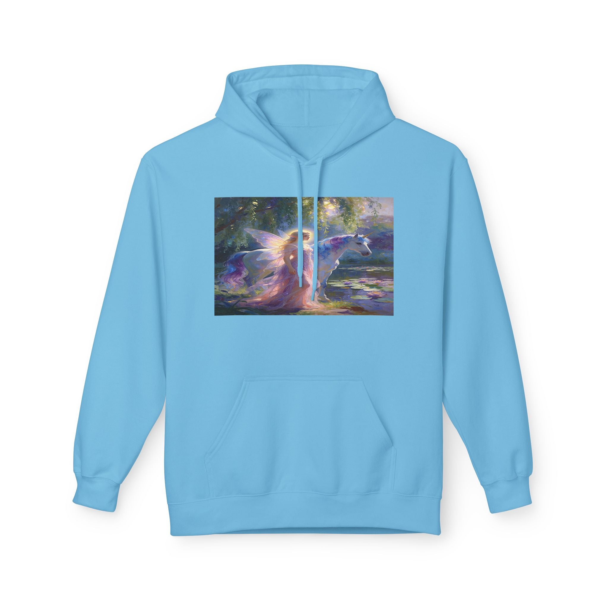 Mystic Waterfall Hoodie — Ethereal Nature Graphic Pullover