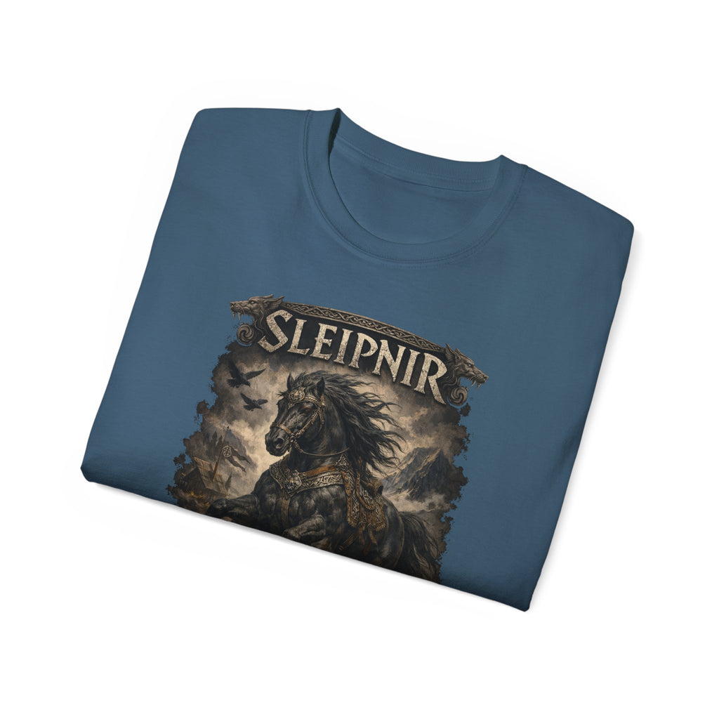 Sleipnir Norse Mythology Cotton T-Shirt —Odin’s Eight-Legged Horse