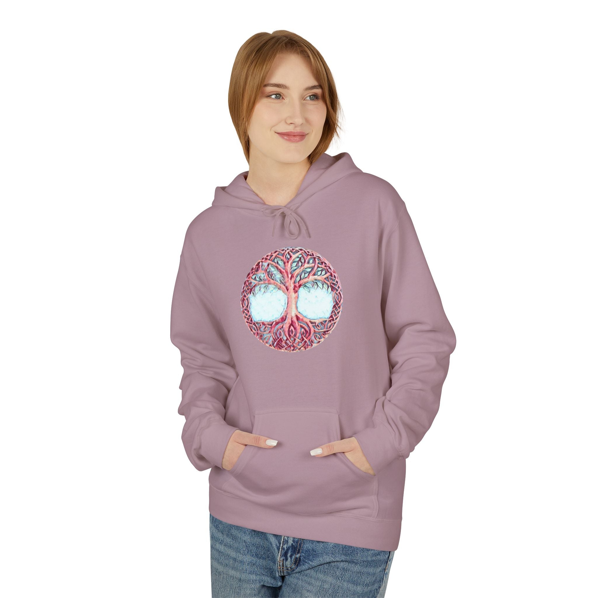 Yggdrasil Tree of Life Cotton Hoodie — Spiritual Nature Graphic Hoodie