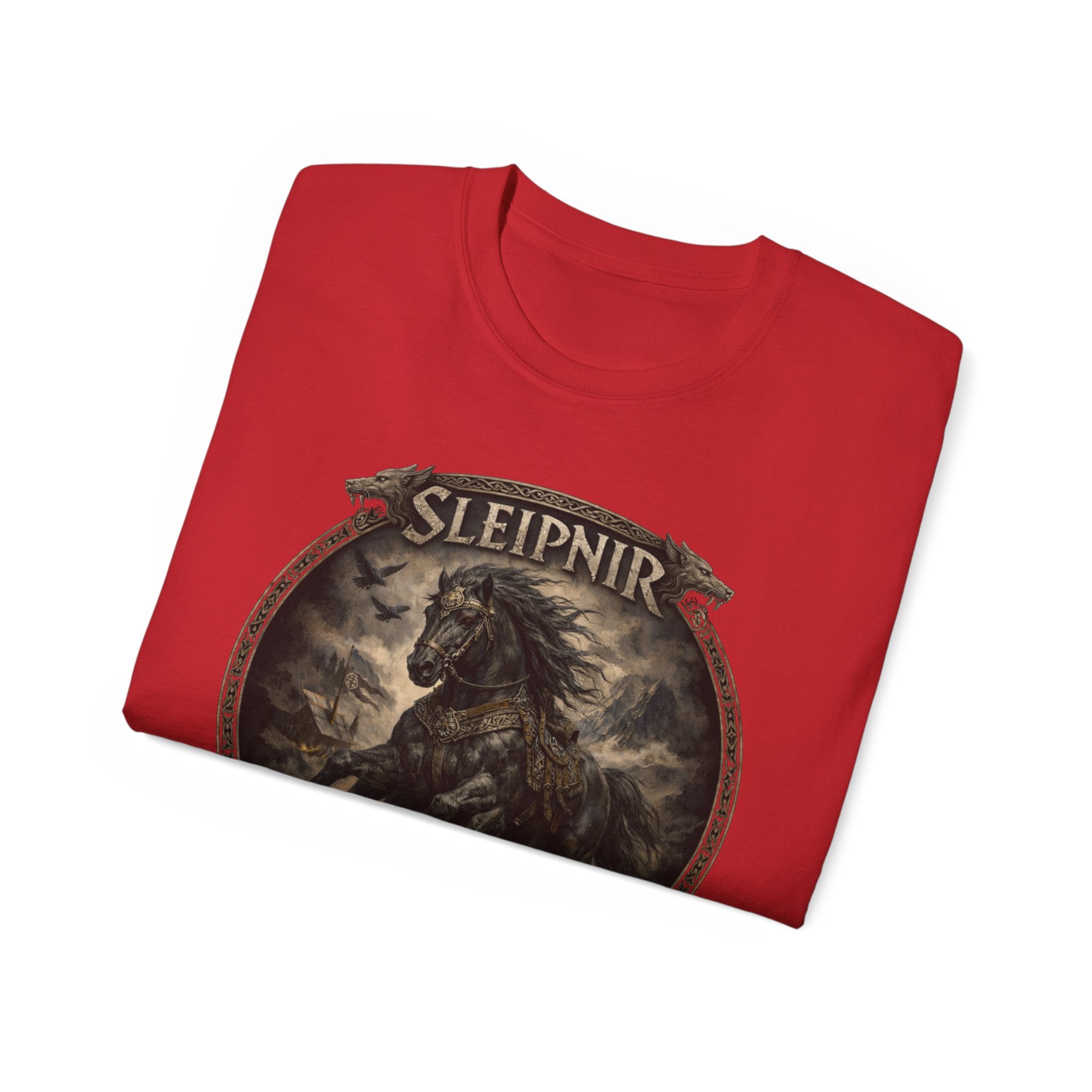 Sleipnir Norse Mythology Cotton Tee — Sleipnir – Odin’s Eight-Legged HorseT-Shirt