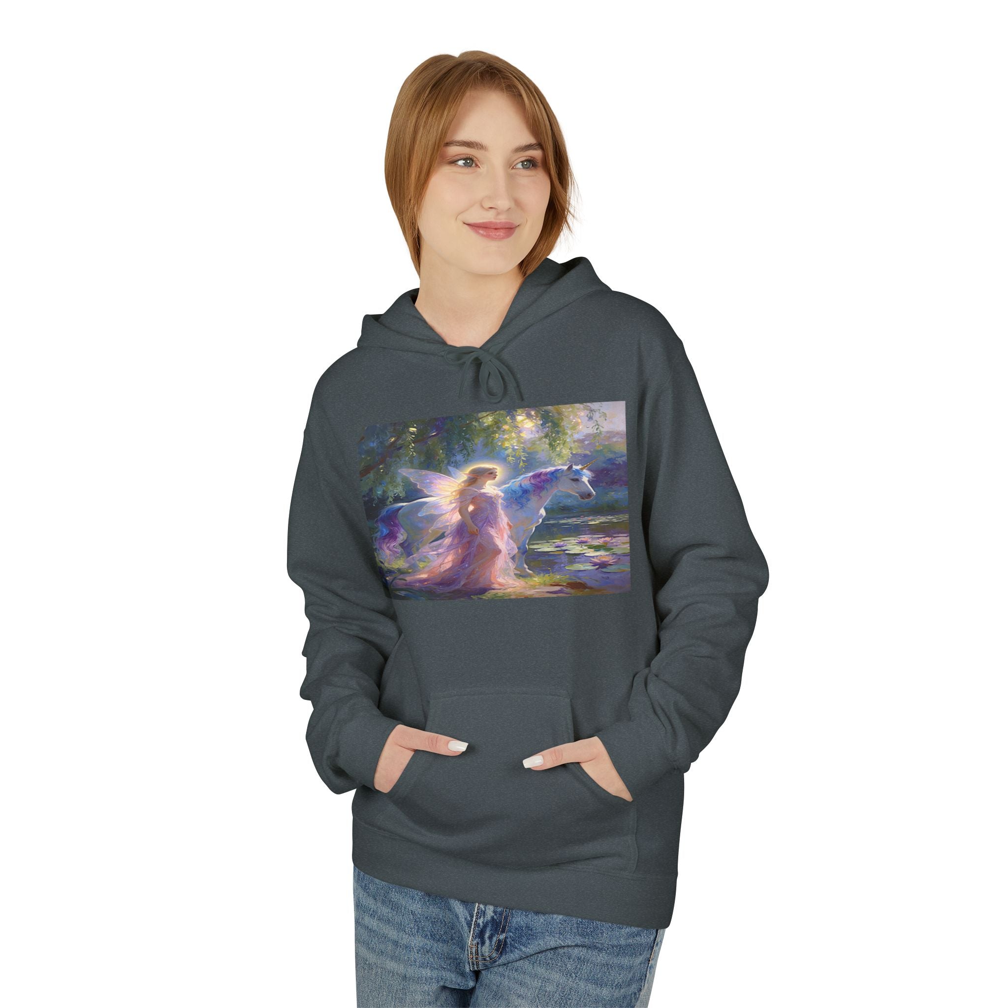 Mystic Waterfall Hoodie — Ethereal Nature Graphic Pullover
