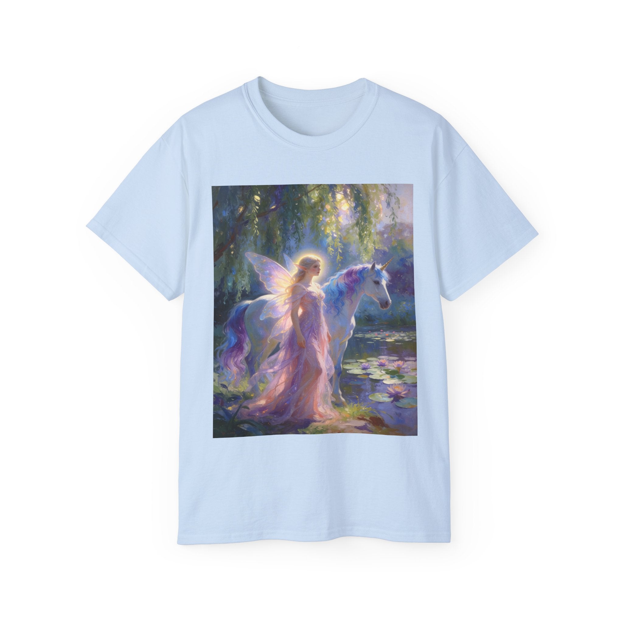 Fairy and Unicorn Dream Cotton  Tee — Ethereal Fantasy T‑Shirt