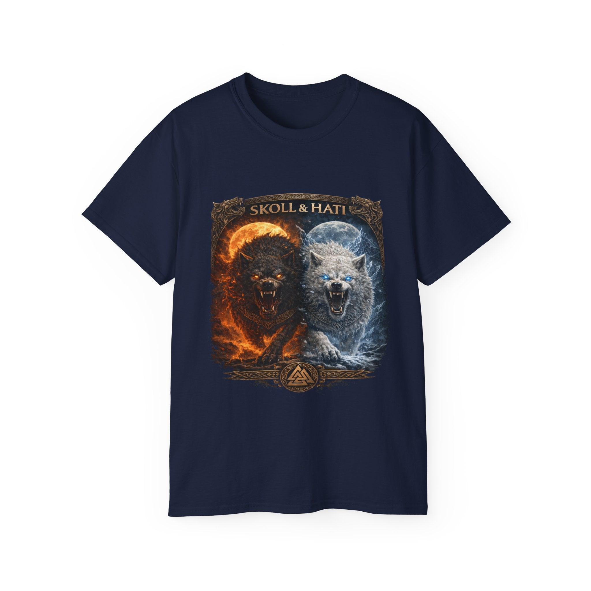 Skoll and Hati – The Wolves of the Sun and Moon Cotton T-Shirt